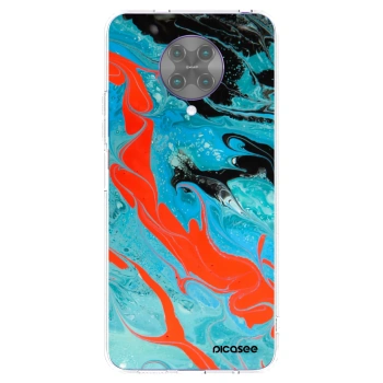 Picasee silikonový průhledný obal pro Xiaomi Poco F2 Pro - Blue Magma