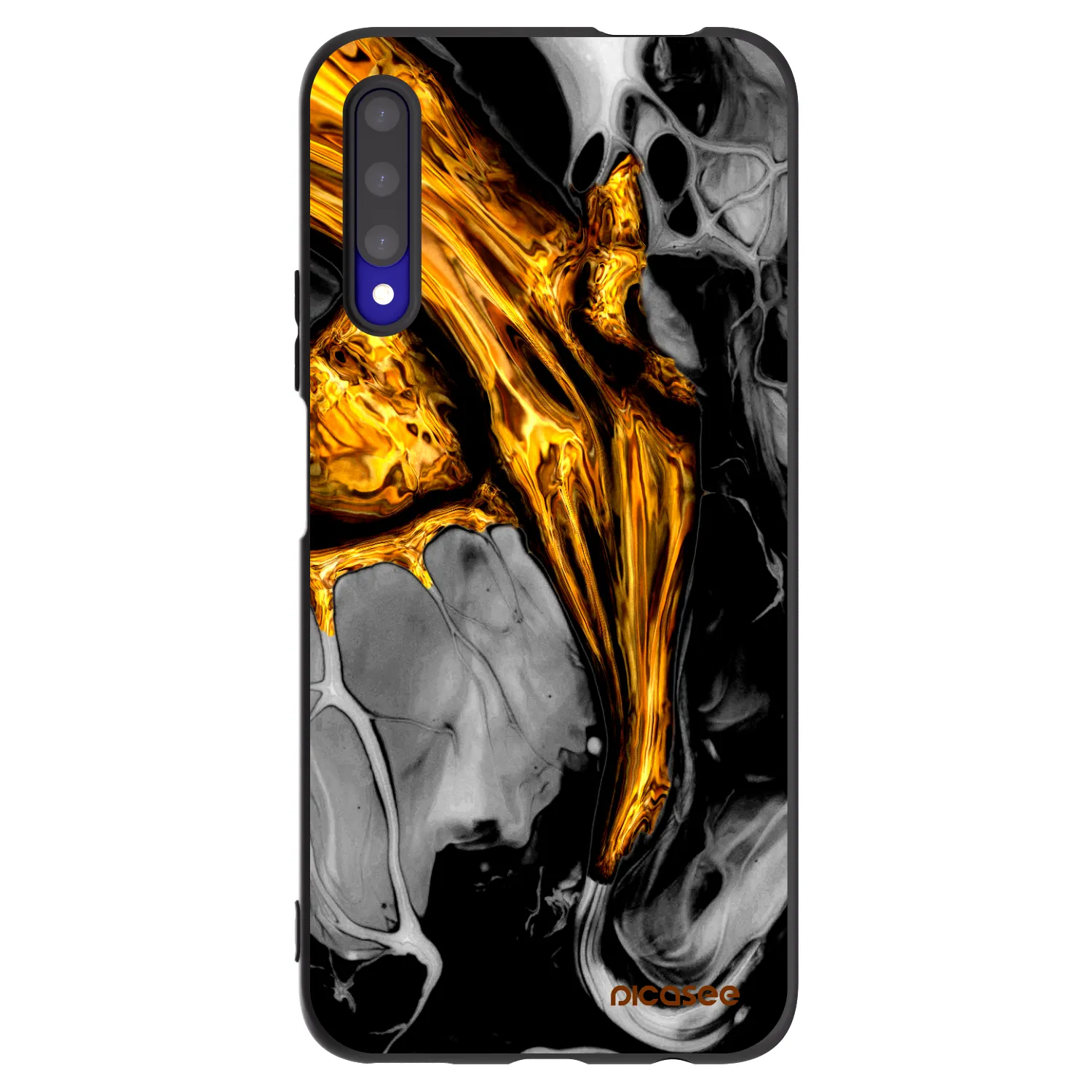 Picasee silikonový černý obal pro Honor 9X Pro - Black Gold