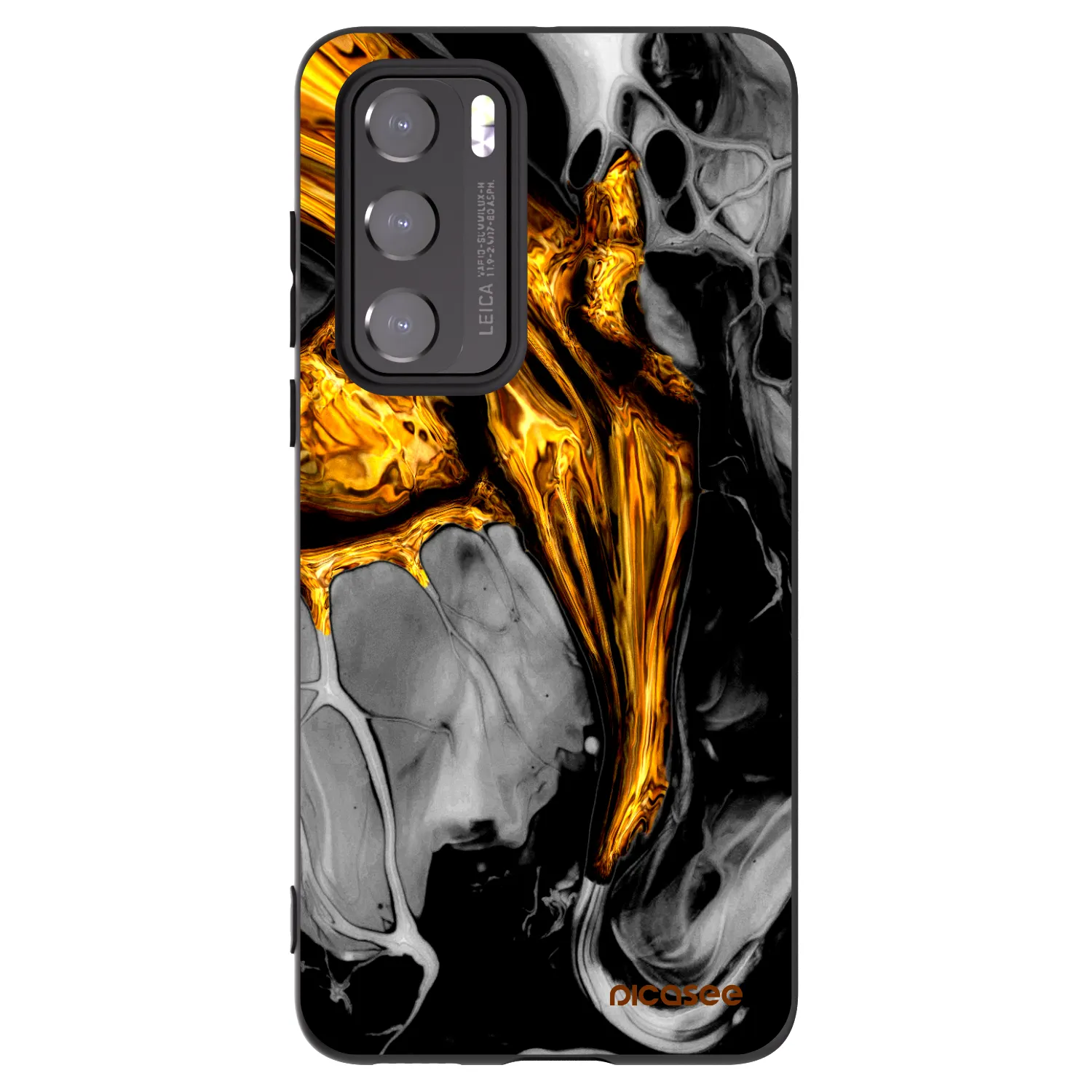 Picasee silikonový černý obal pro Huawei P40 - Black Gold