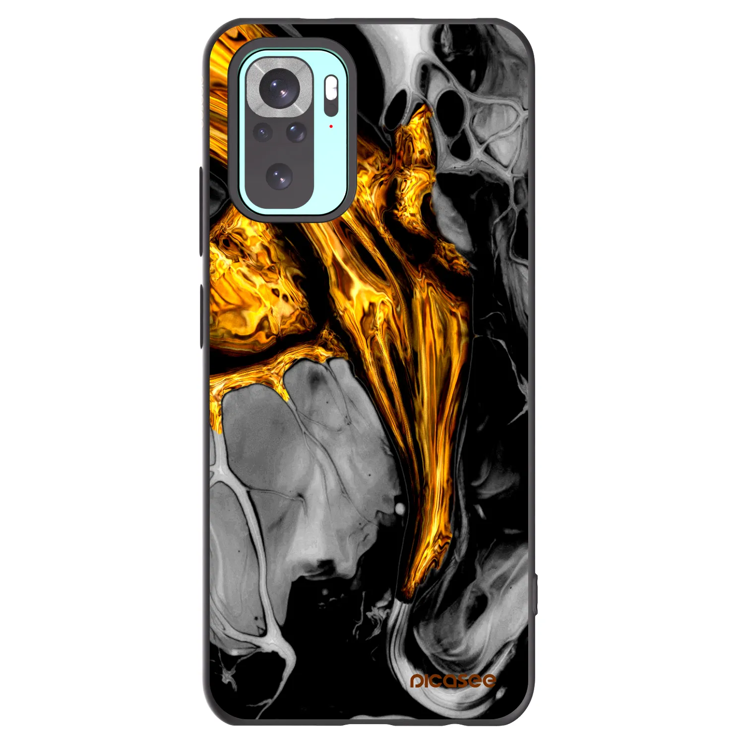 Picasee silikonový černý obal pro Xiaomi Redmi Note 10 Pro - Black Gold