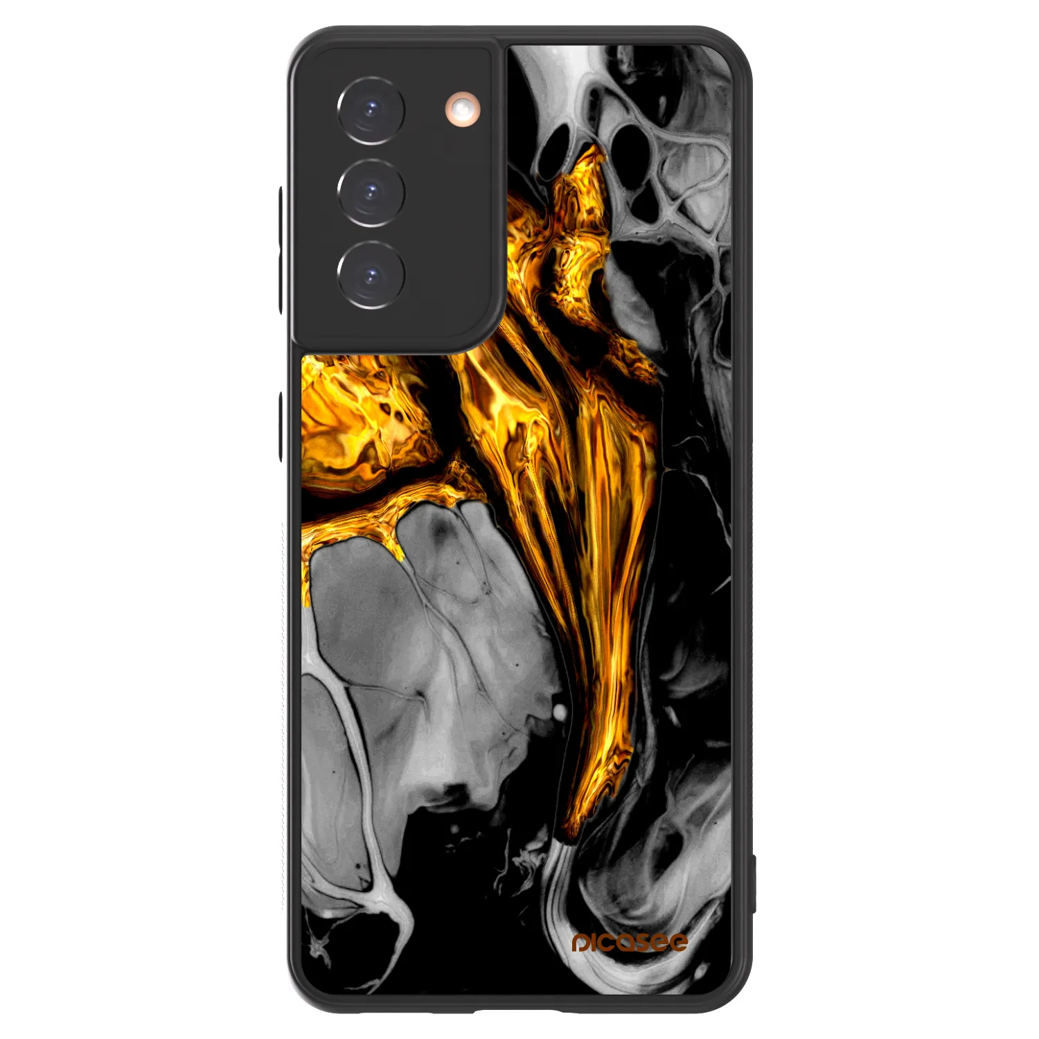 Picasee ULTIMATE CASE pro Samsung Galaxy S21 5G G991B - Black Gold