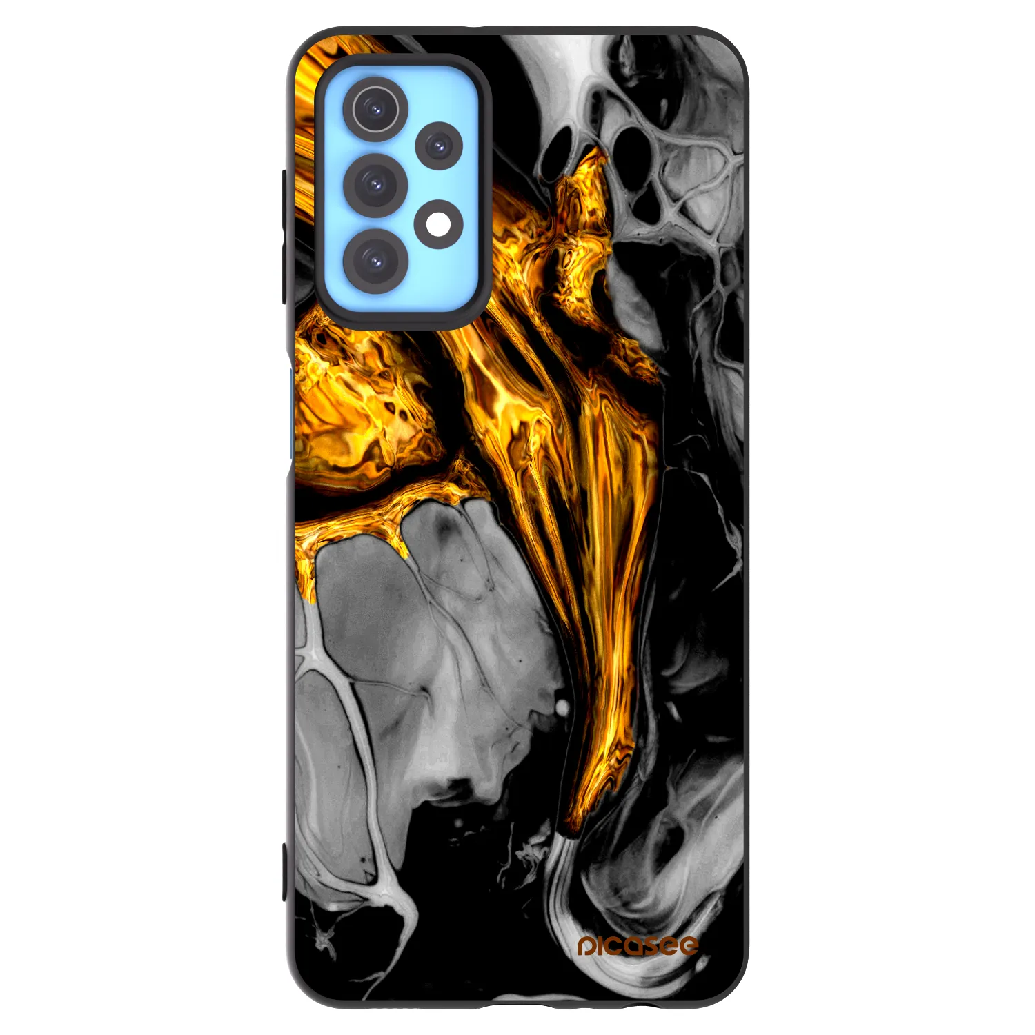 Picasee silikonový černý obal pro Samsung Galaxy A32 4G SM-A325F - Black Gold
