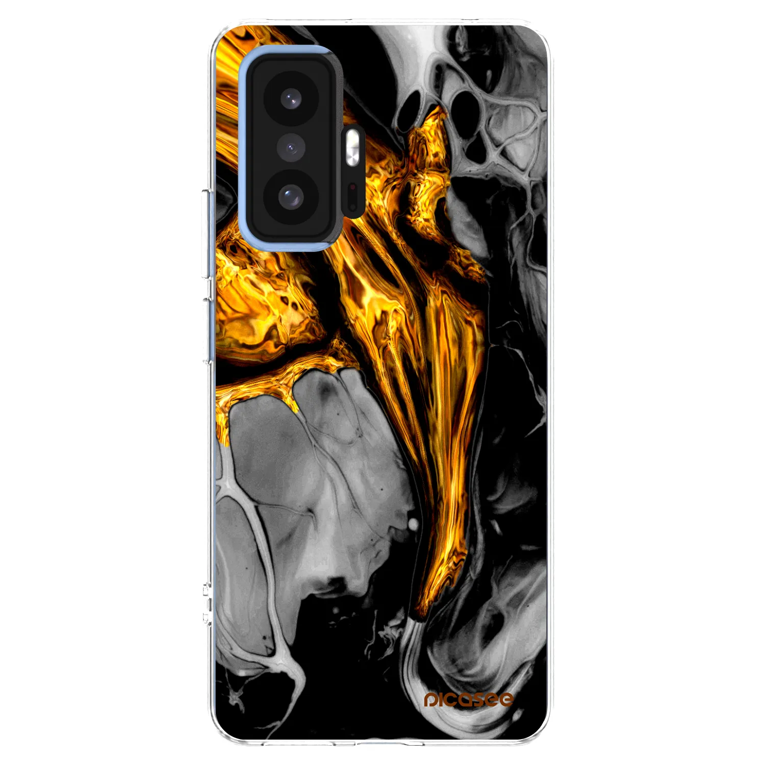 Picasee silikonový průhledný obal pro Xiaomi 11T - Black Gold