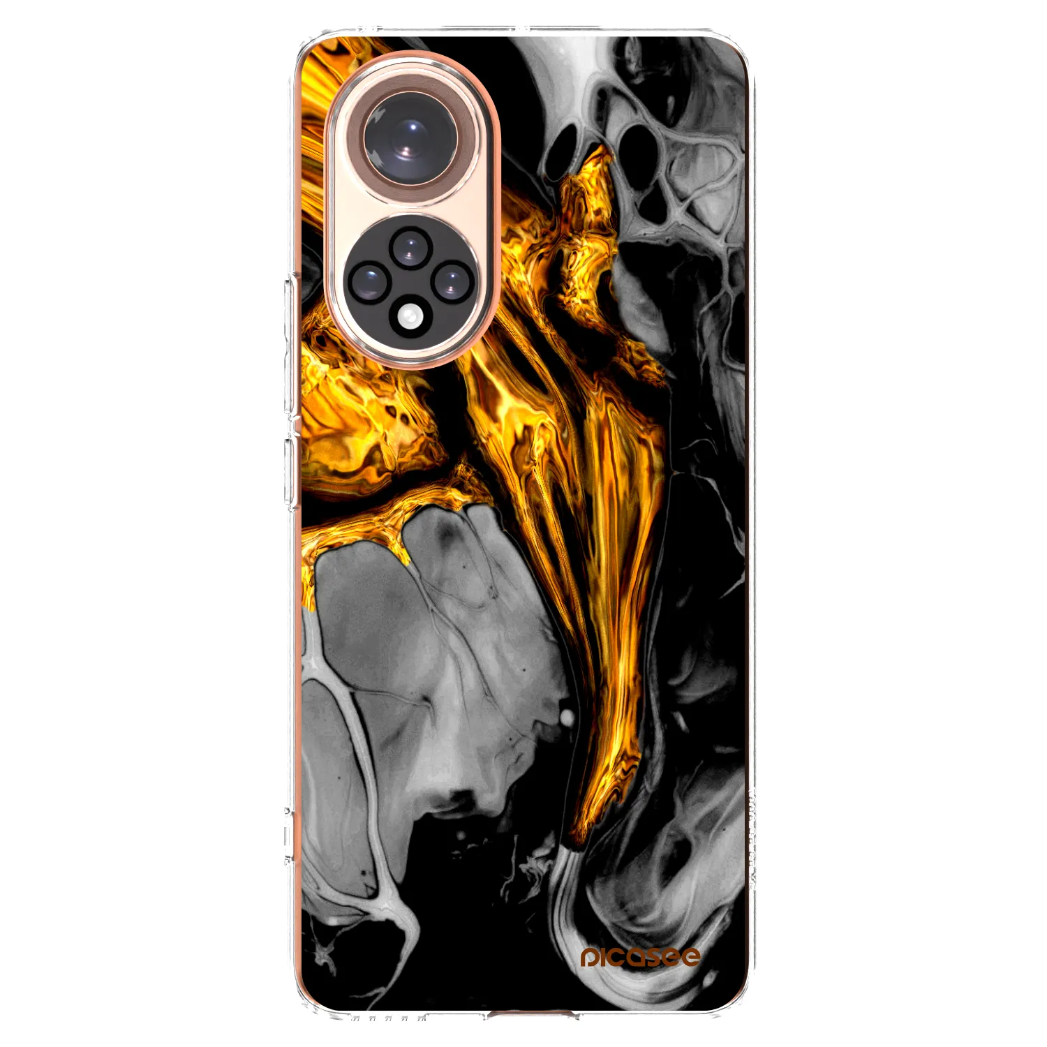 Picasee silikonový průhledný obal pro Huawei Nova 9 - Black Gold