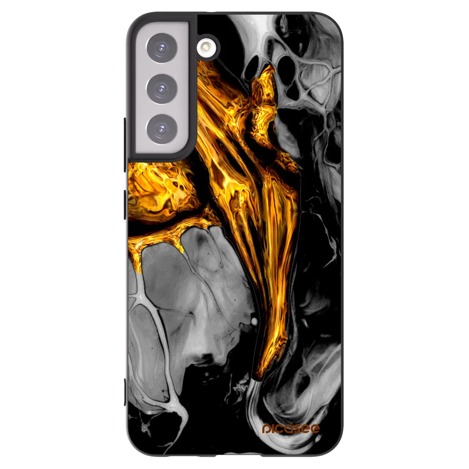 Picasee silikonový černý obal pro Samsung Galaxy S22+ 5G - Black Gold