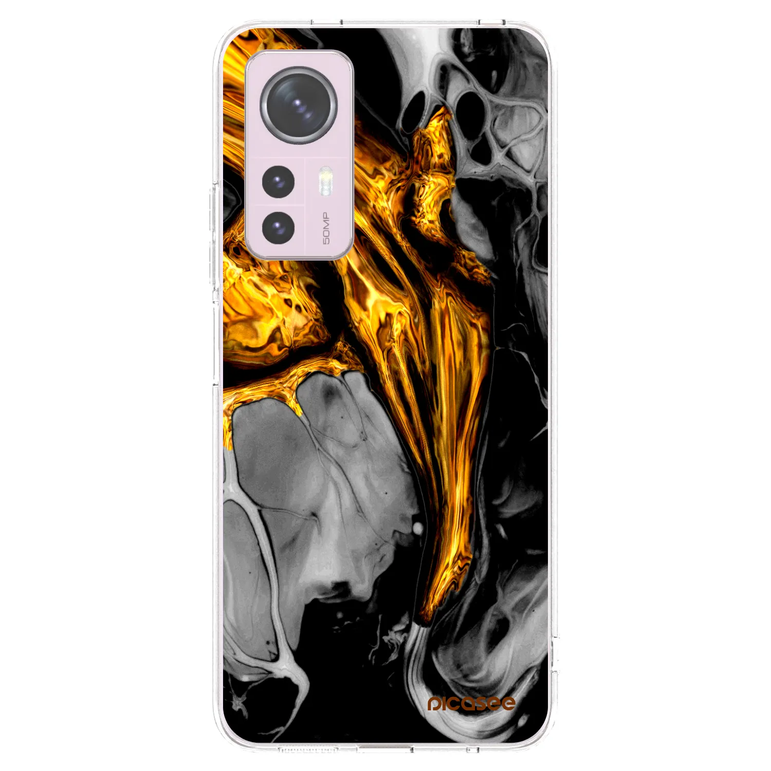 Picasee silikonový průhledný obal pro Xiaomi 12 - Black Gold