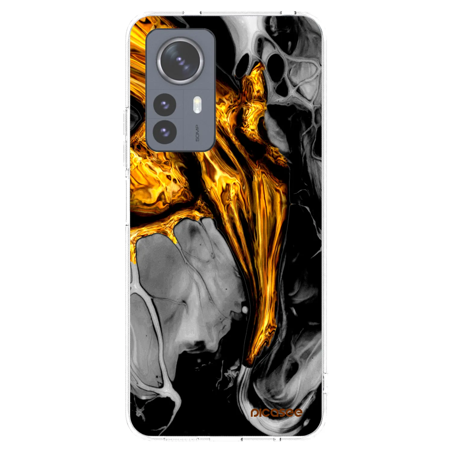 Picasee silikonový průhledný obal pro Xiaomi 12 Pro - Black Gold
