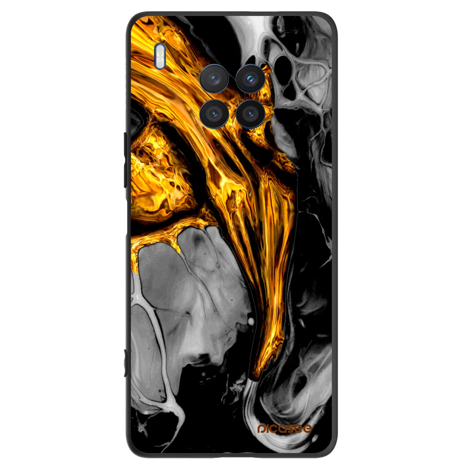 Picasee silikonový černý obal pro Honor 50 Lite - Black Gold