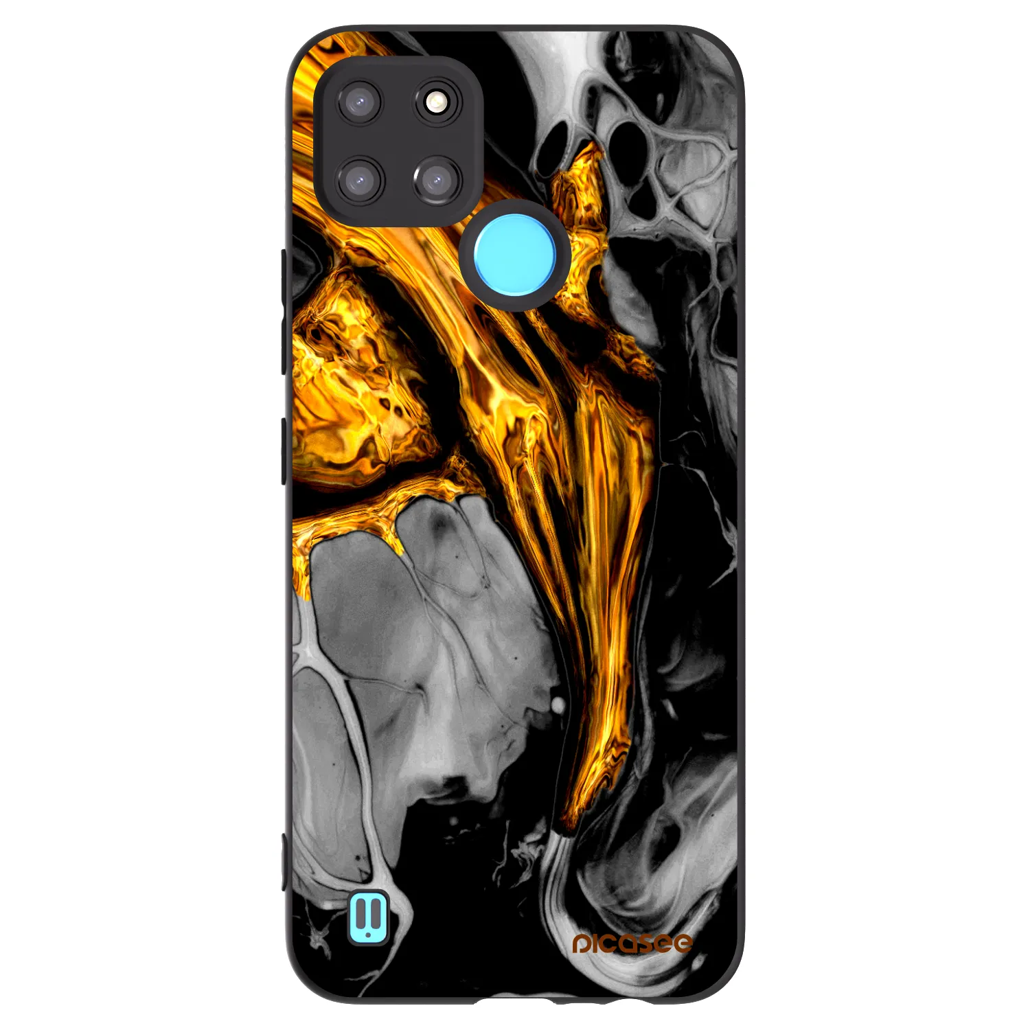 Picasee silikonový černý obal pro Realme C21Y - Black Gold