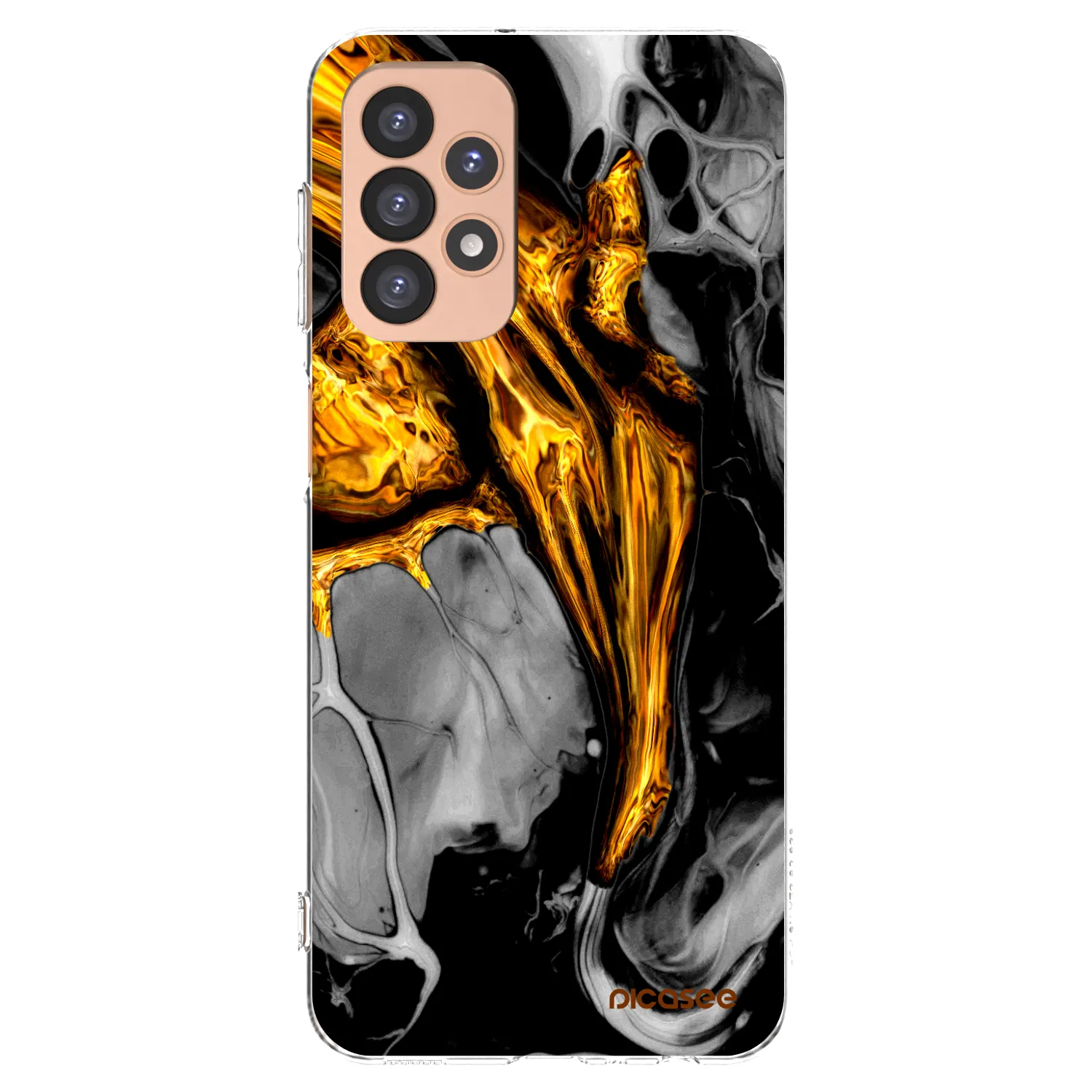 Picasee silikonový průhledný obal pro Samsung Galaxy A23 A236B 5G - Black Gold