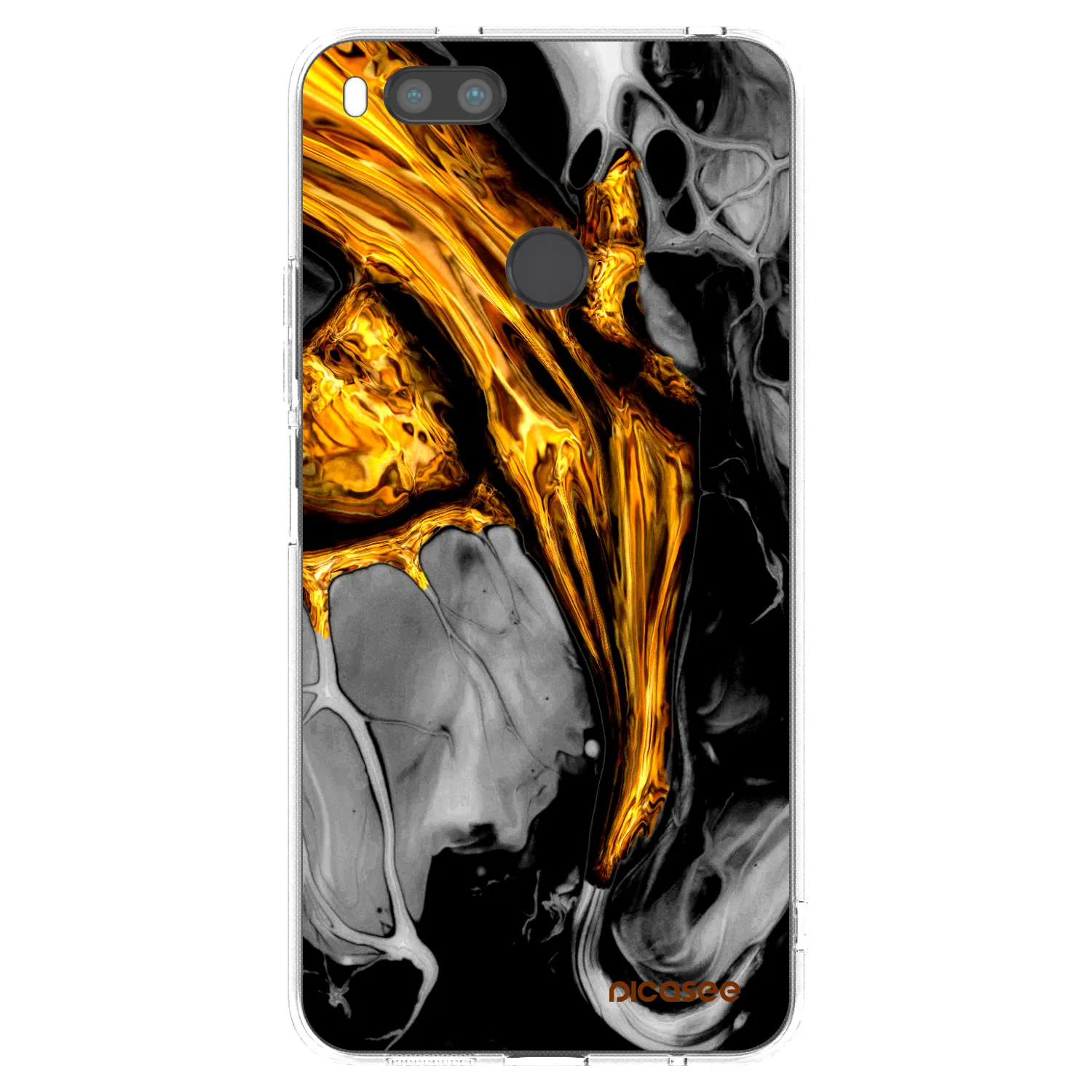 Picasee silikonový průhledný obal pro Xiaomi Redmi A1 - Black Gold