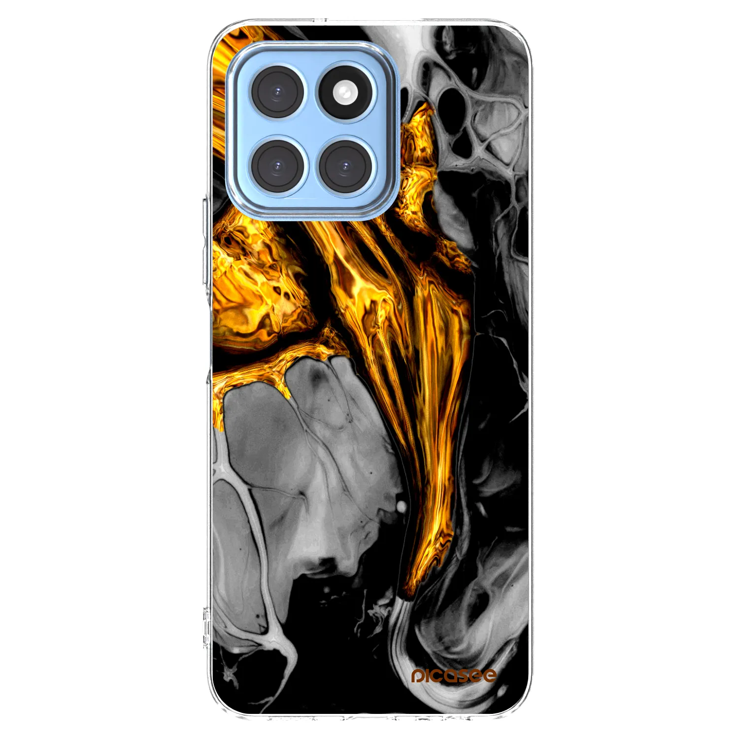 Picasee silikonový průhledný obal pro Honor X8 5G - Black Gold