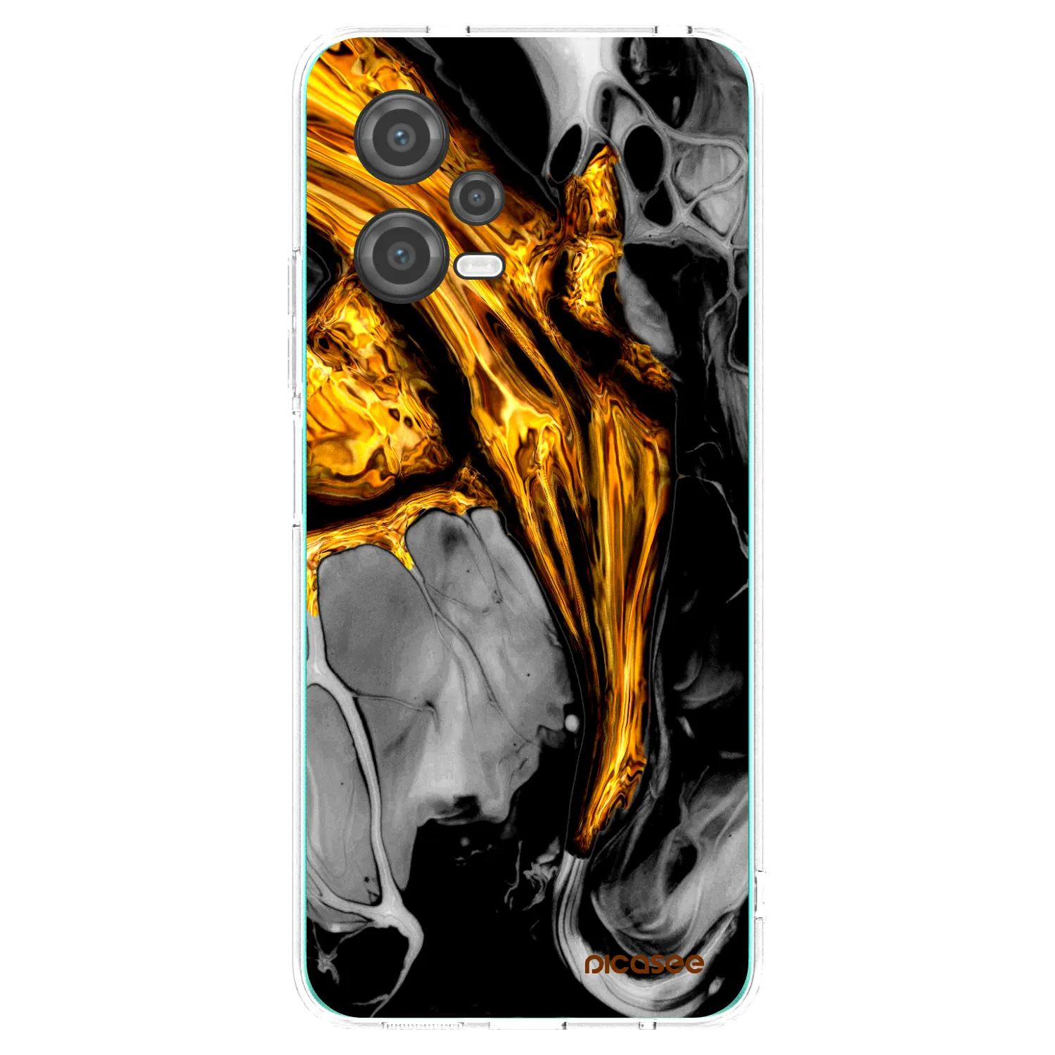 Picasee silikonový průhledný obal pro Xiaomi Poco X5 - Black Gold