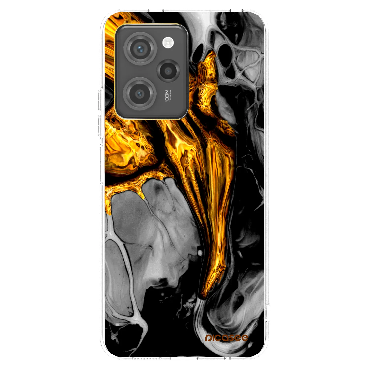 Picasee silikonový průhledný obal pro Xiaomi Poco X5 Pro - Black Gold
