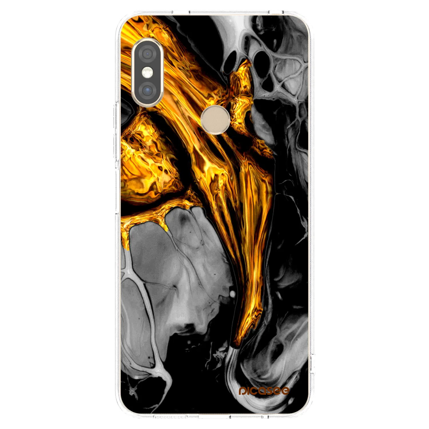 Picasee silikonový průhledný obal pro Xiaomi Redmi Note 5 Global - Black Gold