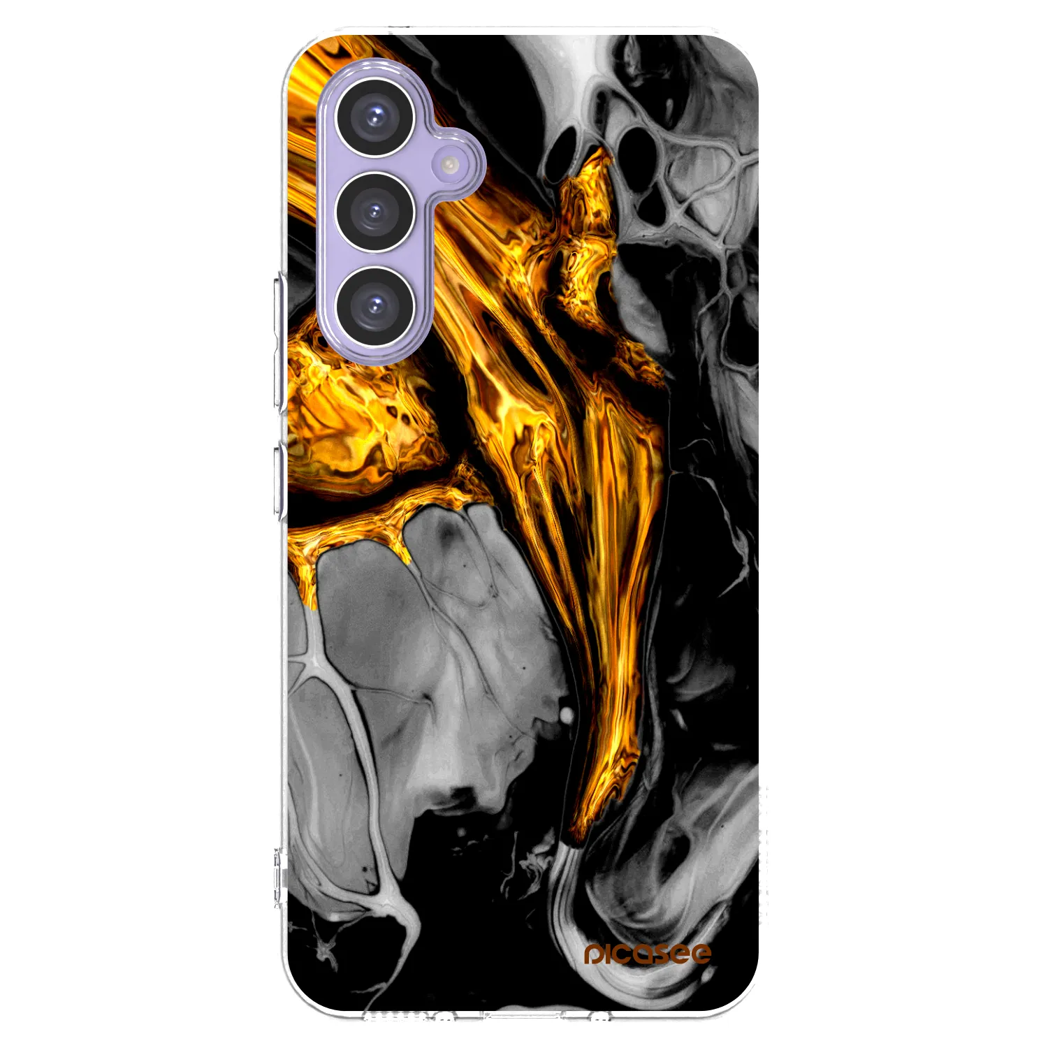 Picasee silikonový průhledný obal pro Samsung Galaxy A54 5G A546B - Black Gold