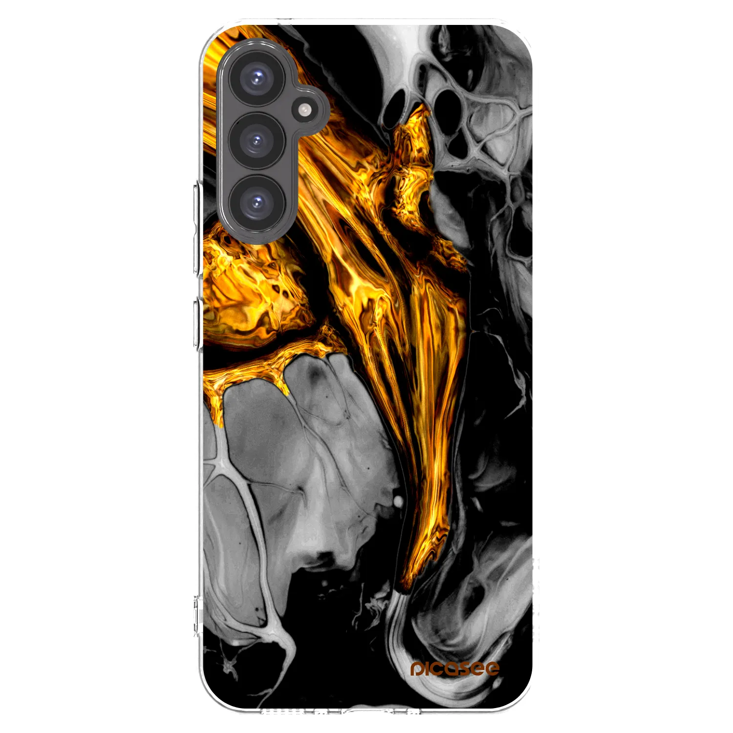 Picasee silikonový průhledný obal pro Samsung Galaxy A34 5G A346B - Black Gold