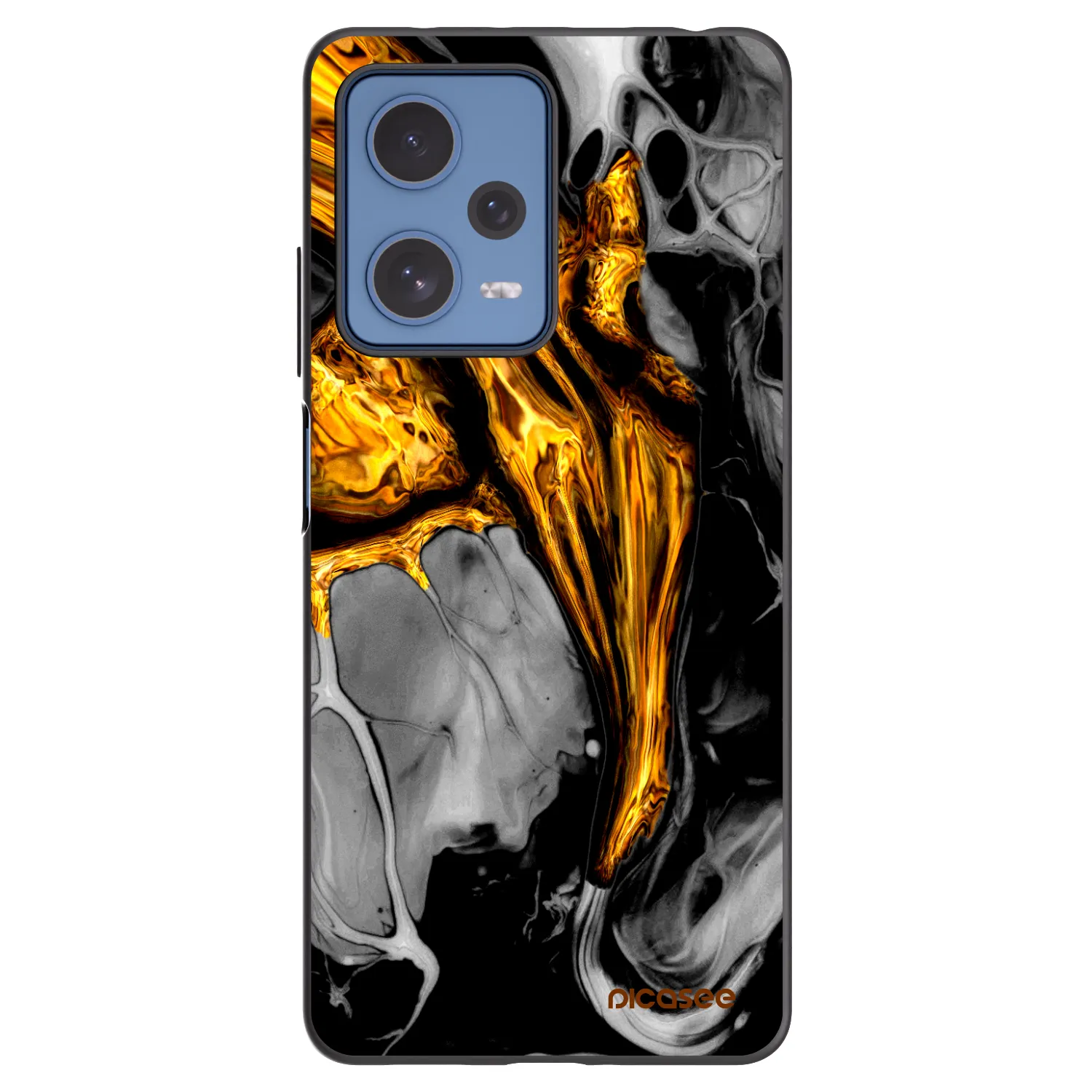 Picasee silikonový černý obal pro Xiaomi Redmi Note 12 Pro 5G - Black Gold