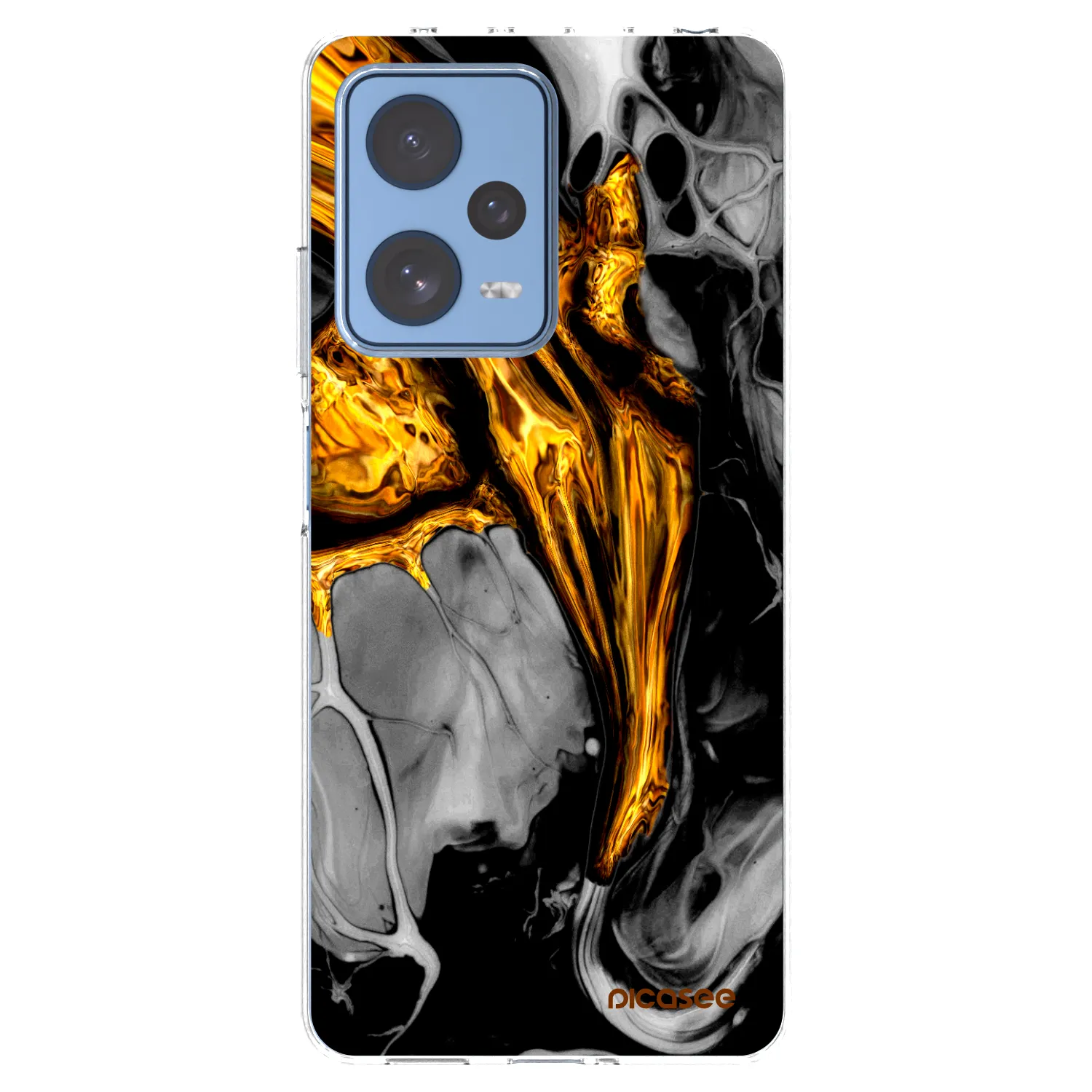 Picasee silikonový průhledný obal pro Xiaomi Redmi Note 12 Pro 5G - Black Gold