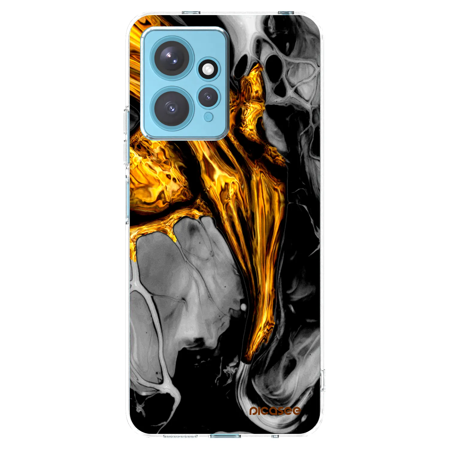 Picasee silikonový průhledný obal pro Xiaomi Redmi Note 12 4G - Black Gold