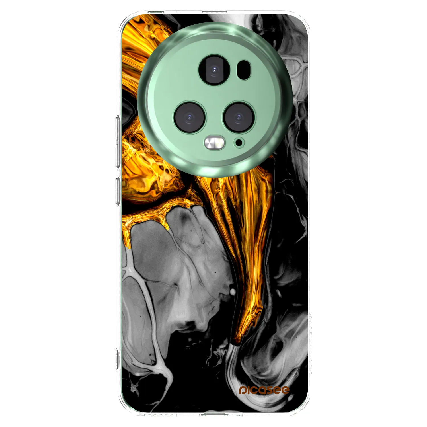 Picasee silikonový průhledný obal pro Honor Magic5 Pro - Black Gold