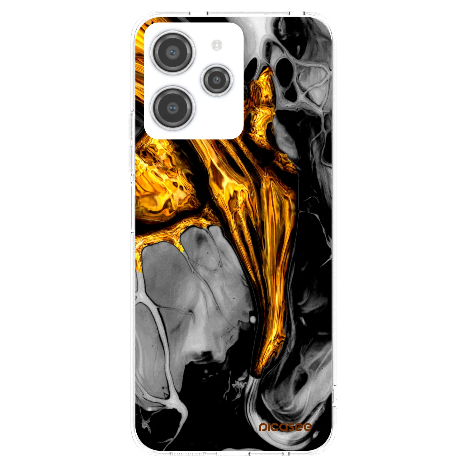 Picasee silikonový průhledný obal pro Xiaomi Redmi 12 4G - Black Gold