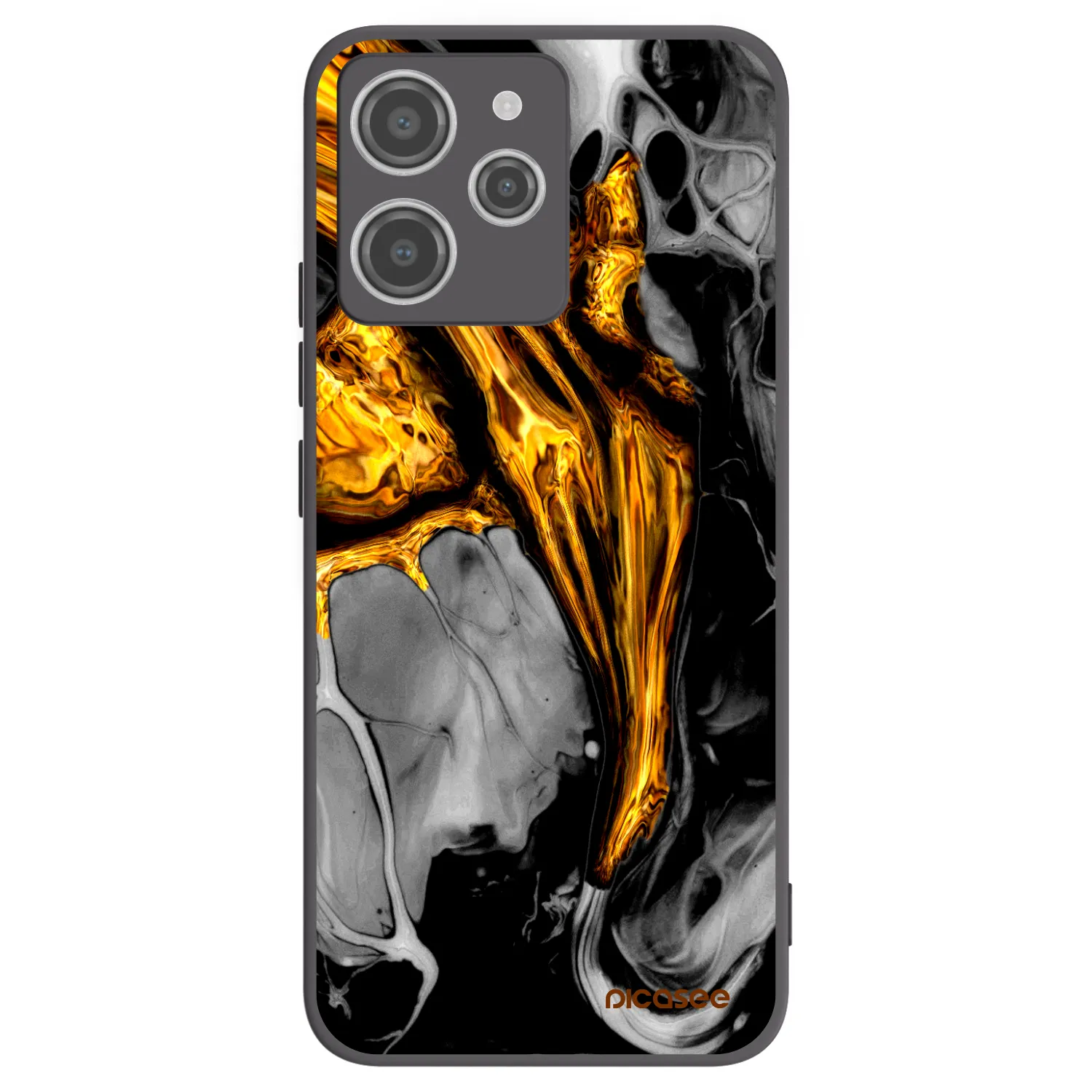 Picasee silikonový černý obal pro Xiaomi Redmi 12 4G - Black Gold