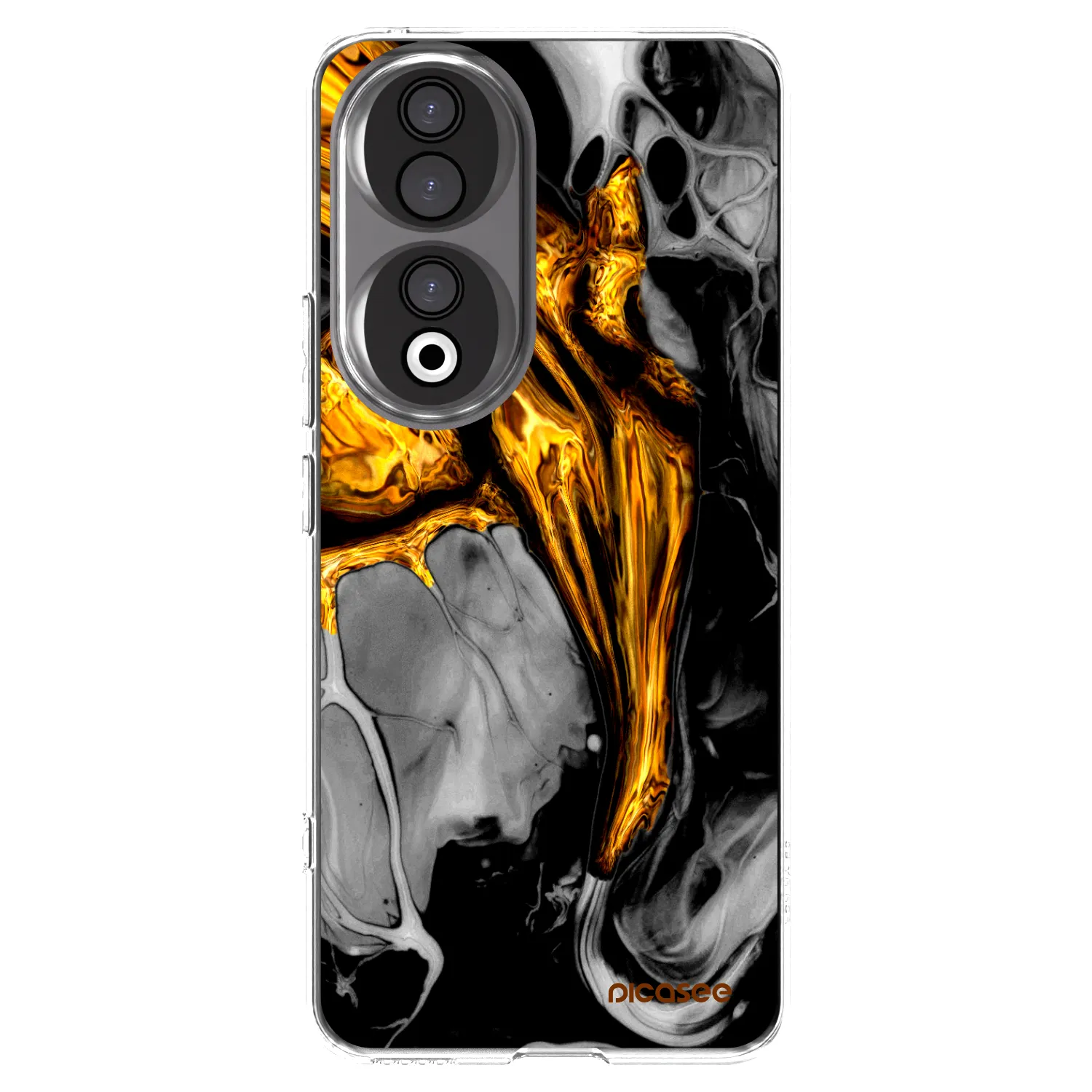 Picasee silikonový průhledný obal pro Honor 90 5G - Black Gold