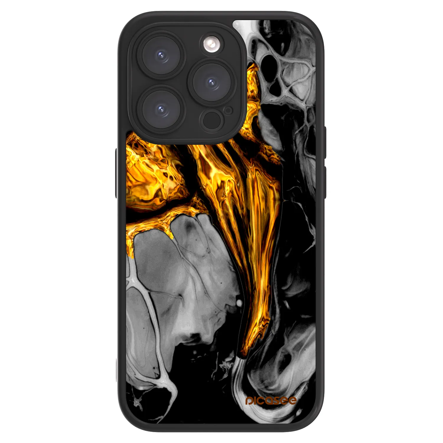 Picasee ULTIMATE CASE MagSafe pro Apple iPhone 15 Pro - Black Gold