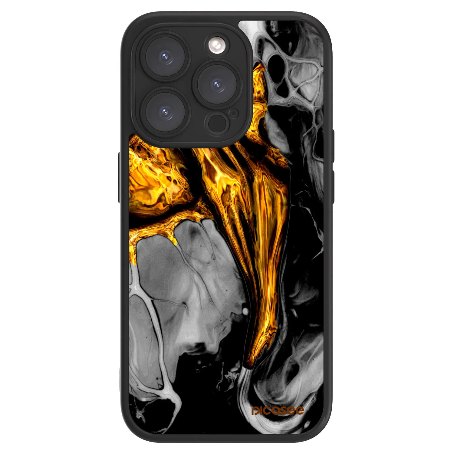 Picasee ULTIMATE CASE pro Apple iPhone 15 Pro - Black Gold