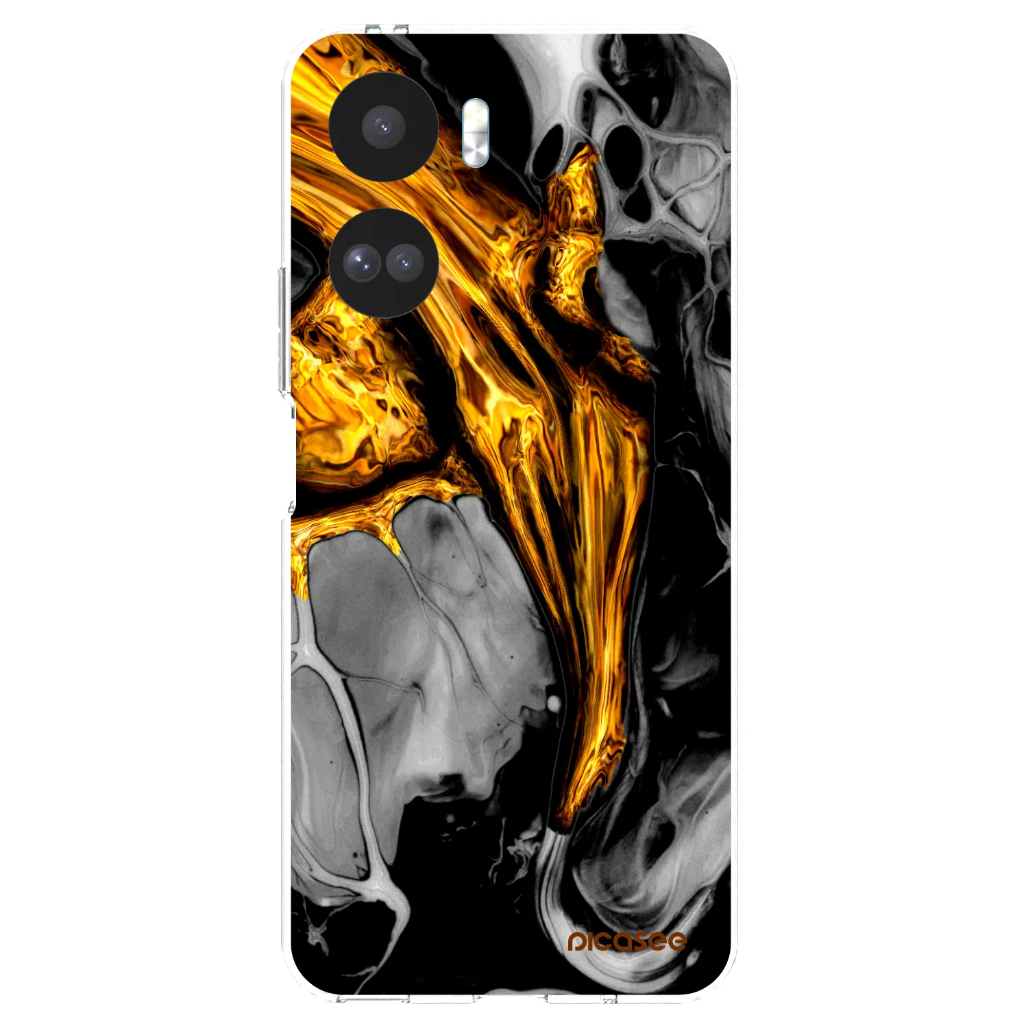 Picasee silikonový průhledný obal pro Honor 90 Lite 5G - Black Gold