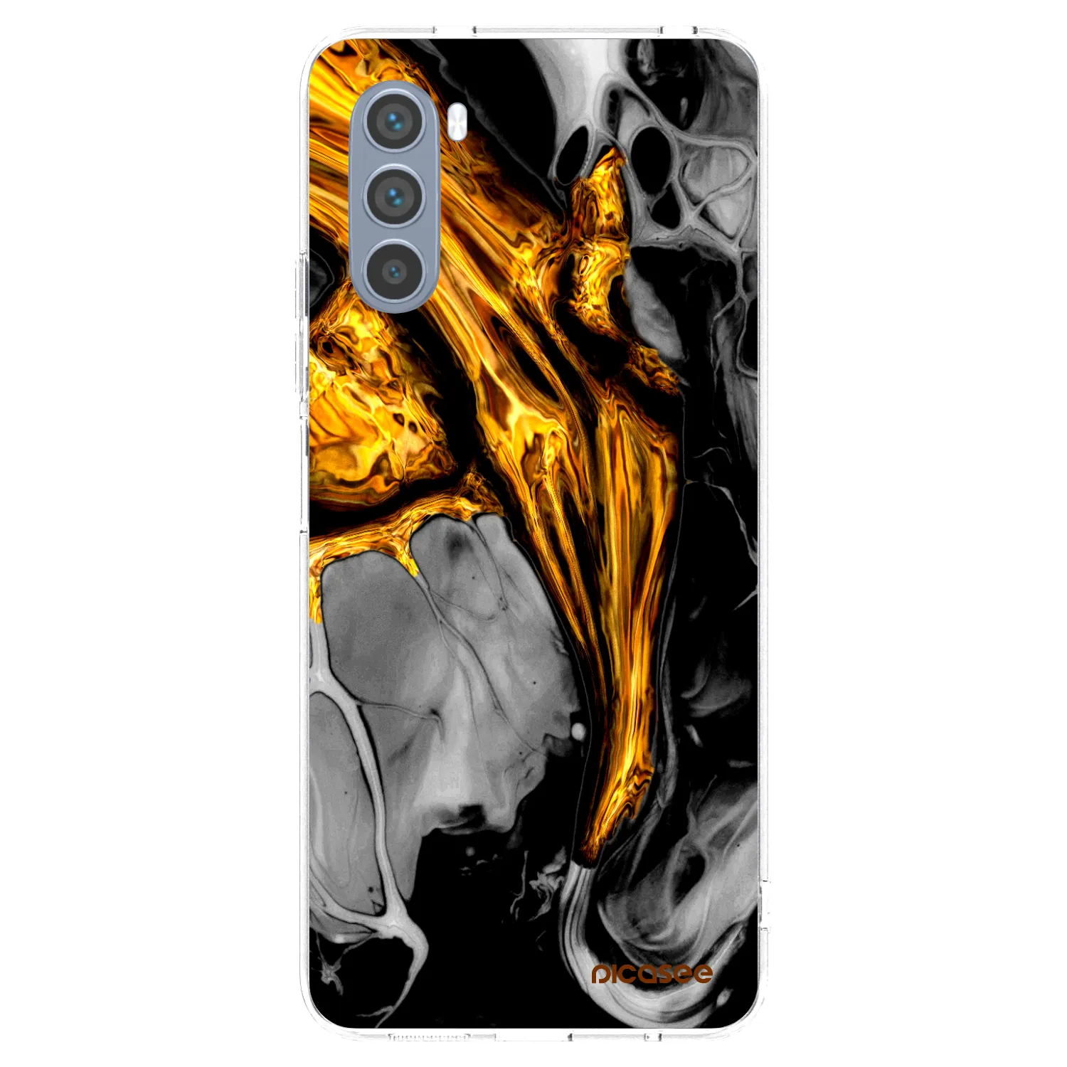 Picasee silikonový průhledný obal pro Motorola Moto G62 - Black Gold