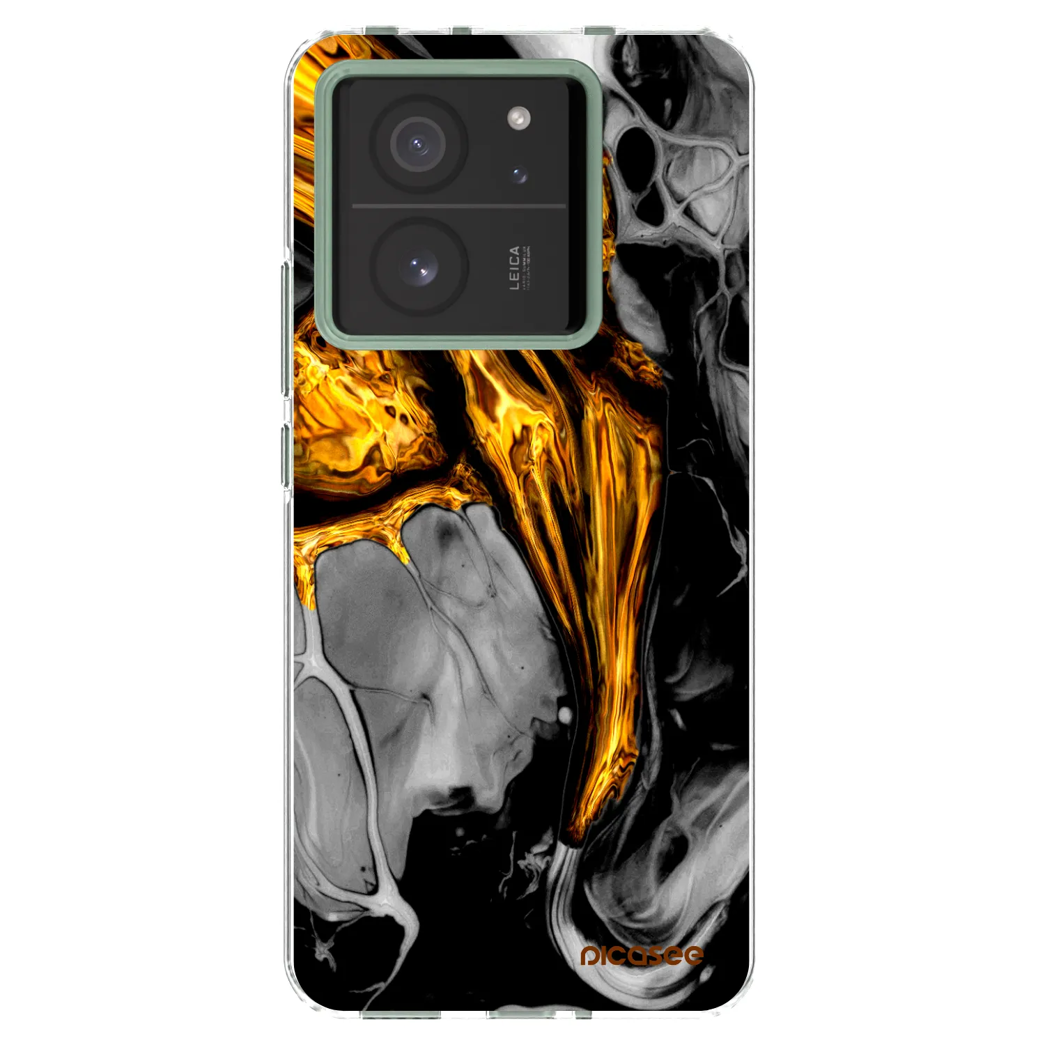 Picasee silikonový průhledný obal pro Xiaomi 13T - Black Gold