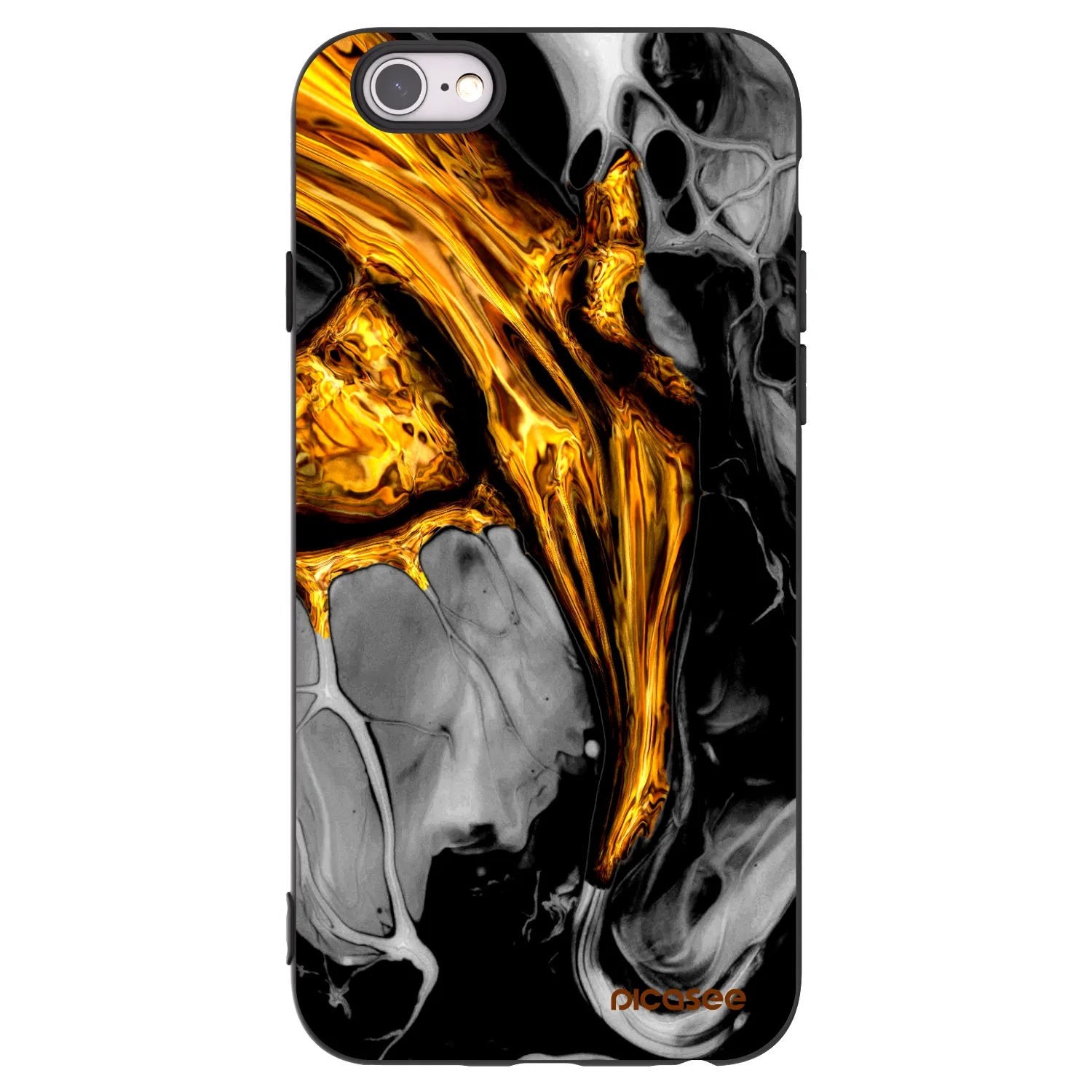 Picasee silikonový černý obal pro Apple iPhone 6/6S - Black Gold