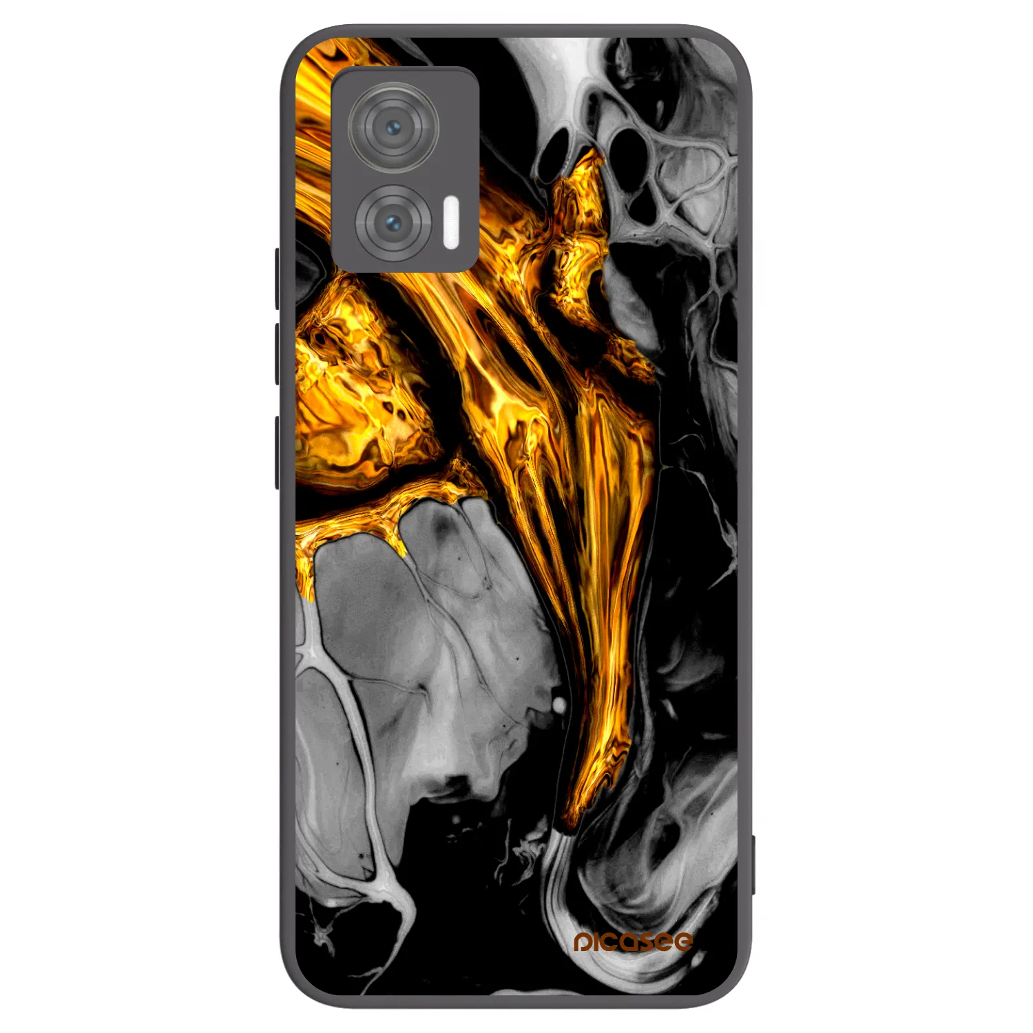 Picasee silikonový černý obal pro Motorola Edge 30 Neo - Black Gold