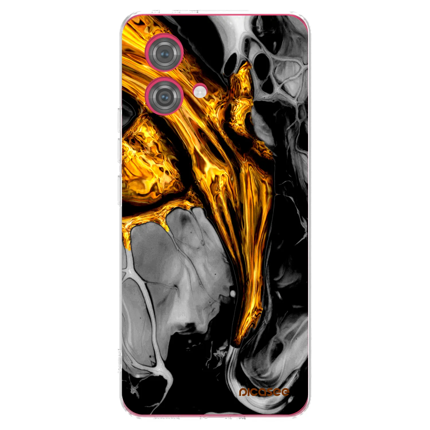 Picasee silikonový průhledný obal pro Motorola Moto G84 5G - Black Gold
