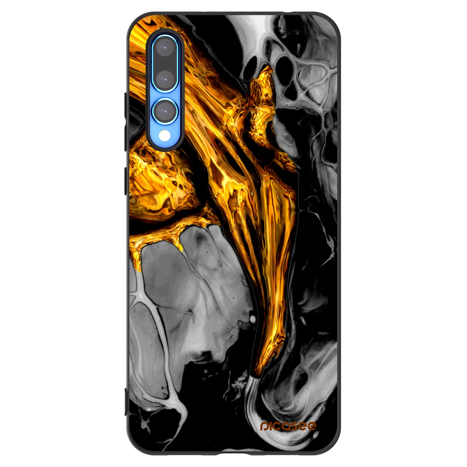 Picasee silikonový černý obal pro Huawei P20 Pro - Black Gold