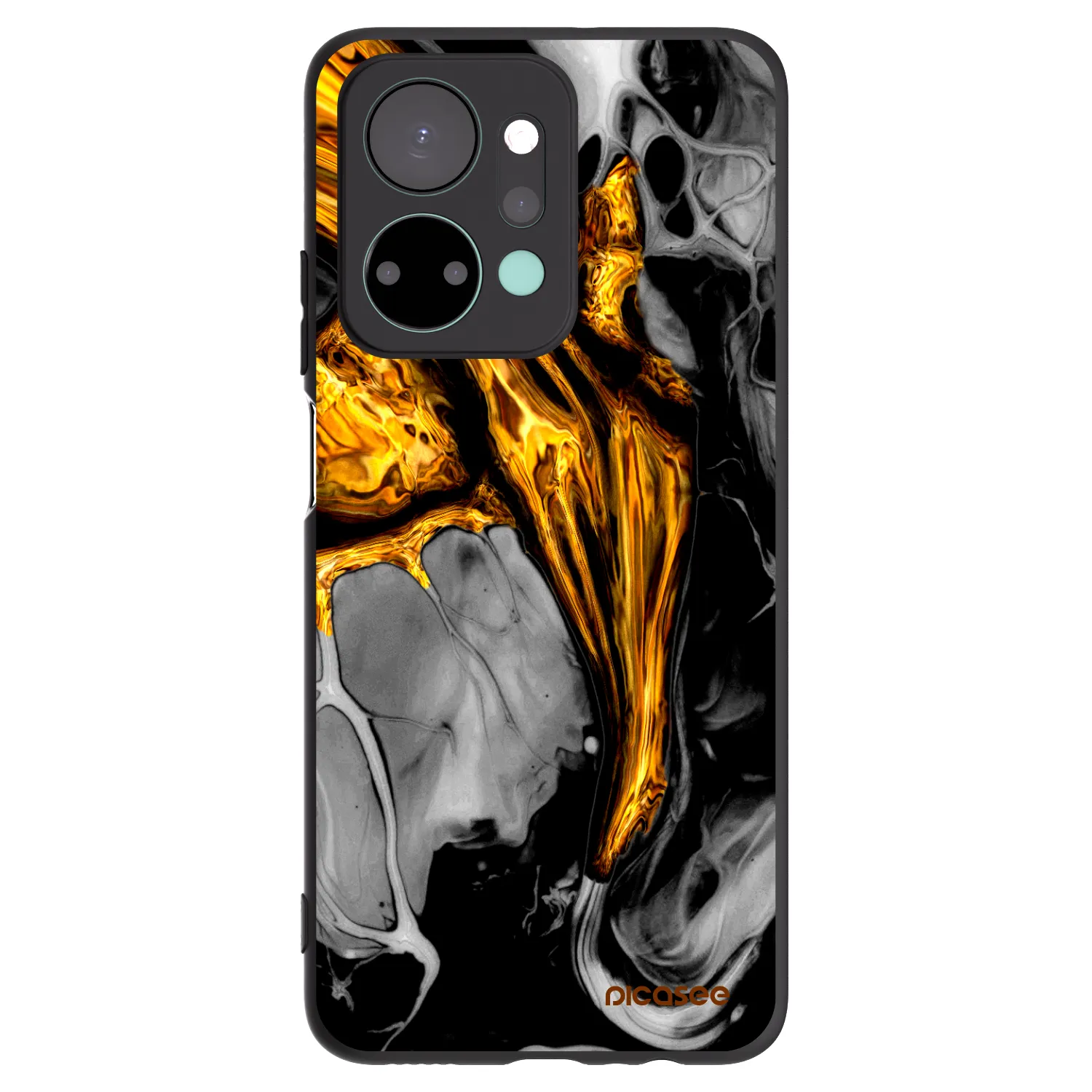 Picasee silikonový černý obal pro Honor X7a - Black Gold