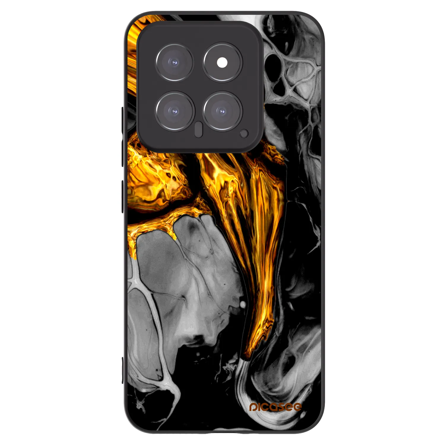 Picasee silikonový černý obal pro Xiaomi 14 - Black Gold