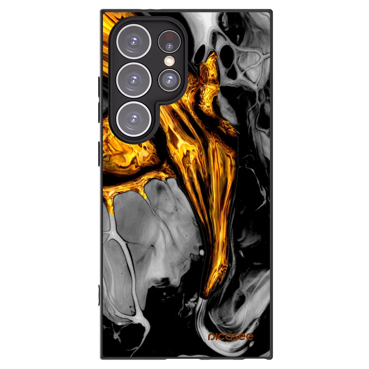 Picasee silikonový černý obal pro Samsung Galaxy S24 Ultra S928B 5G - Black Gold