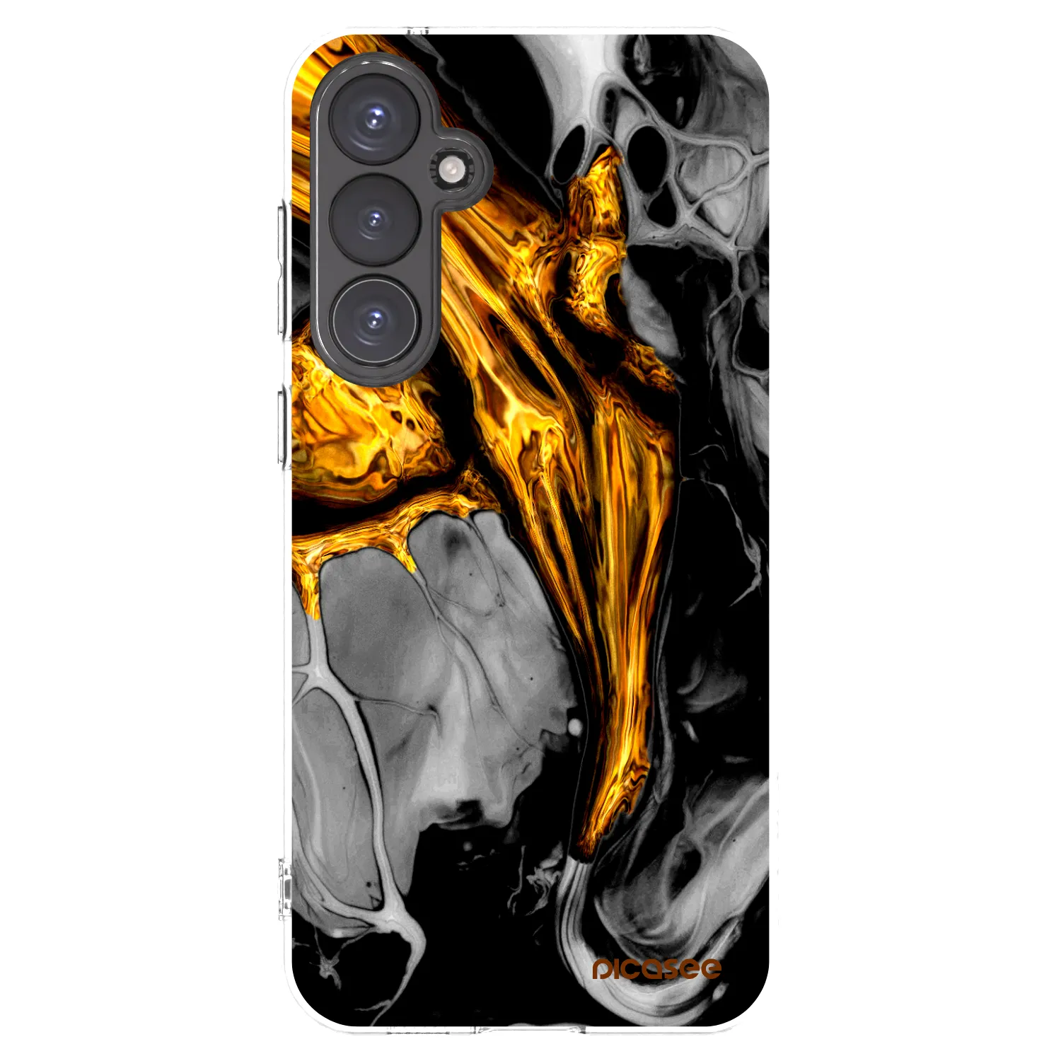 Picasee silikonový průhledný obal pro Samsung Galaxy S23 FE S711B - Black Gold