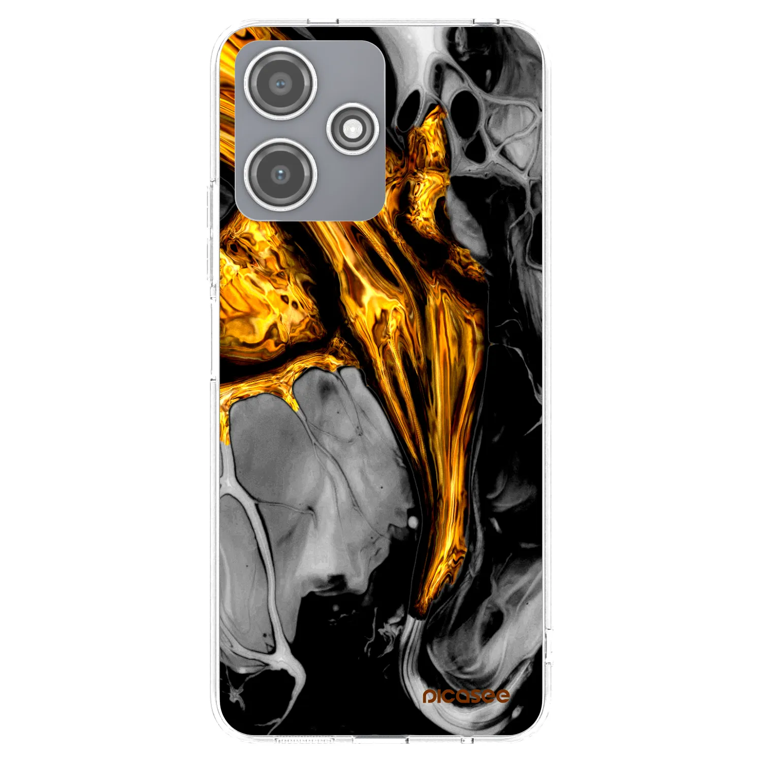 Picasee silikonový průhledný obal pro Xiaomi Redmi 12 5G - Black Gold