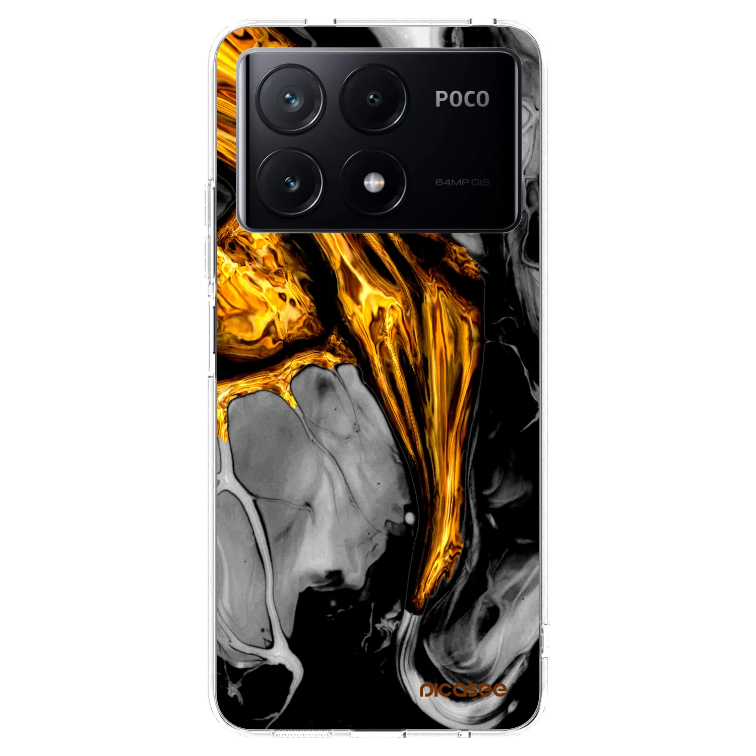 Picasee silikonový průhledný obal pro Xiaomi Poco X6 Pro - Black Gold