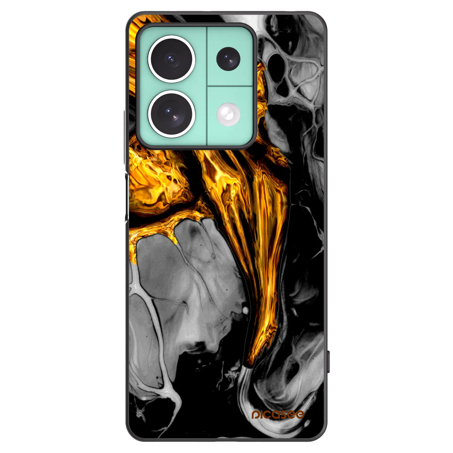 Picasee silikonový černý obal pro Xiaomi Redmi Note 13 5G - Black Gold