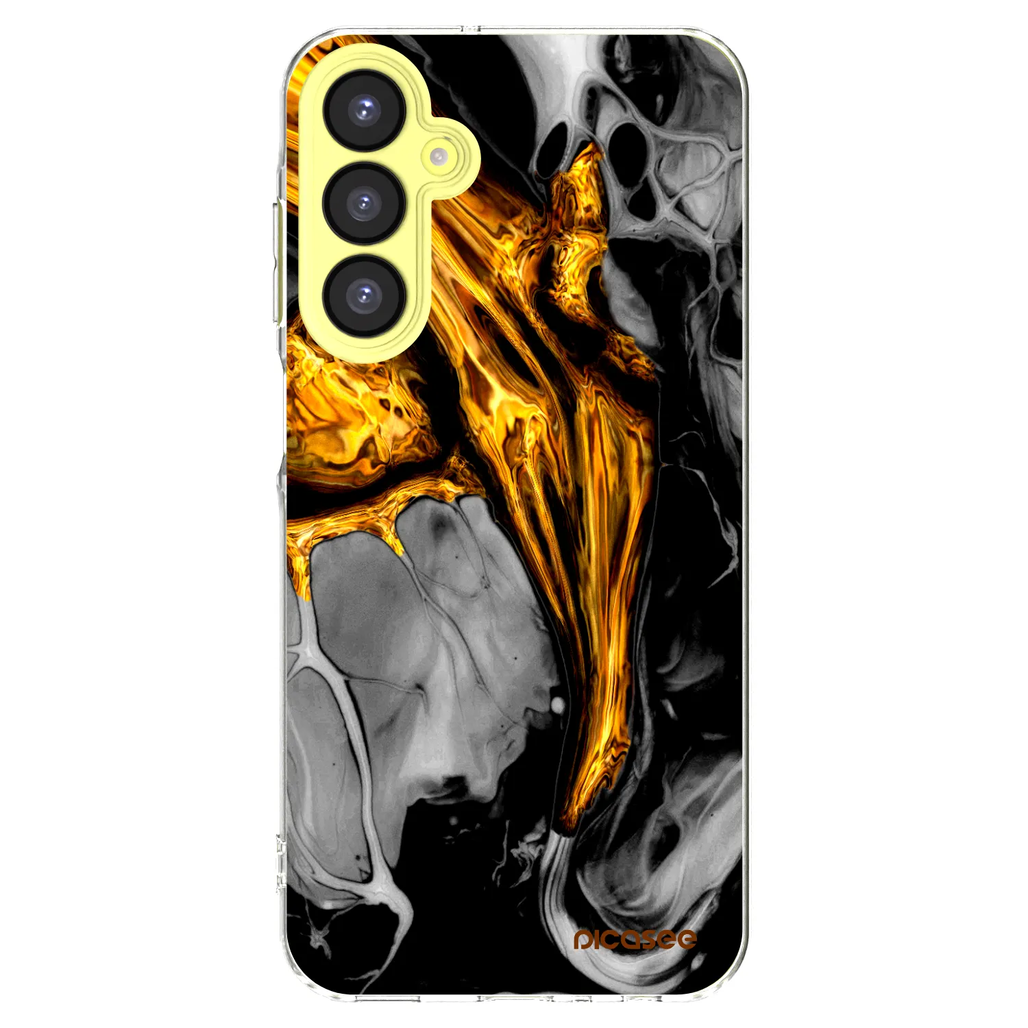 Picasee silikonový průhledný obal pro Samsung Galaxy A25 A256B 5G - Black Gold