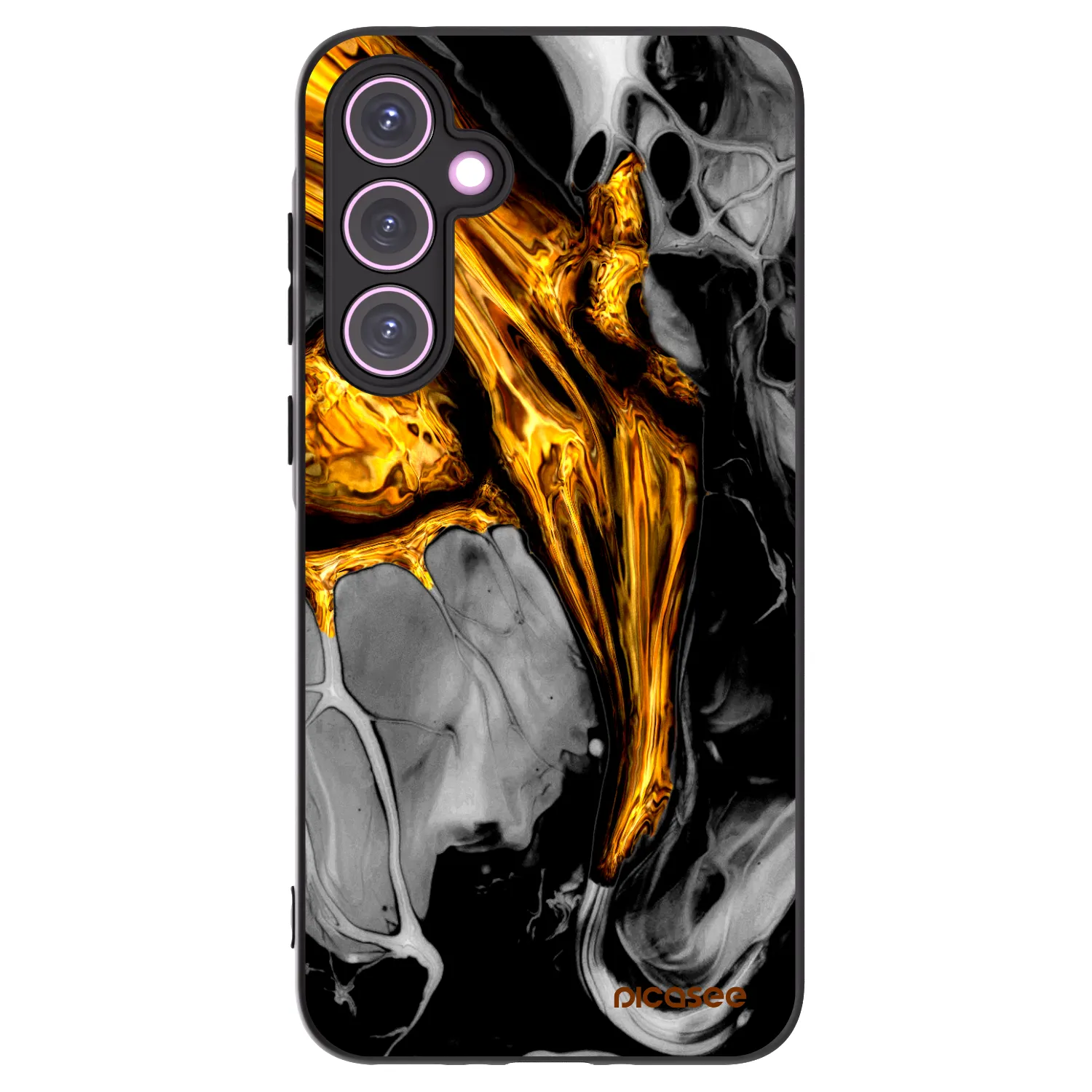 Picasee silikonový černý obal pro Samsung Galaxy A35 5G A356B - Black Gold