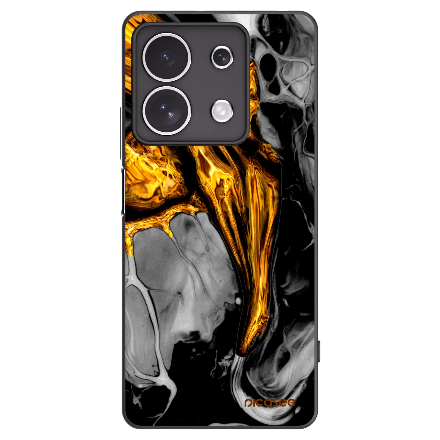 Picasee silikonový černý obal pro Xiaomi Redmi Note 13 4G - Black Gold