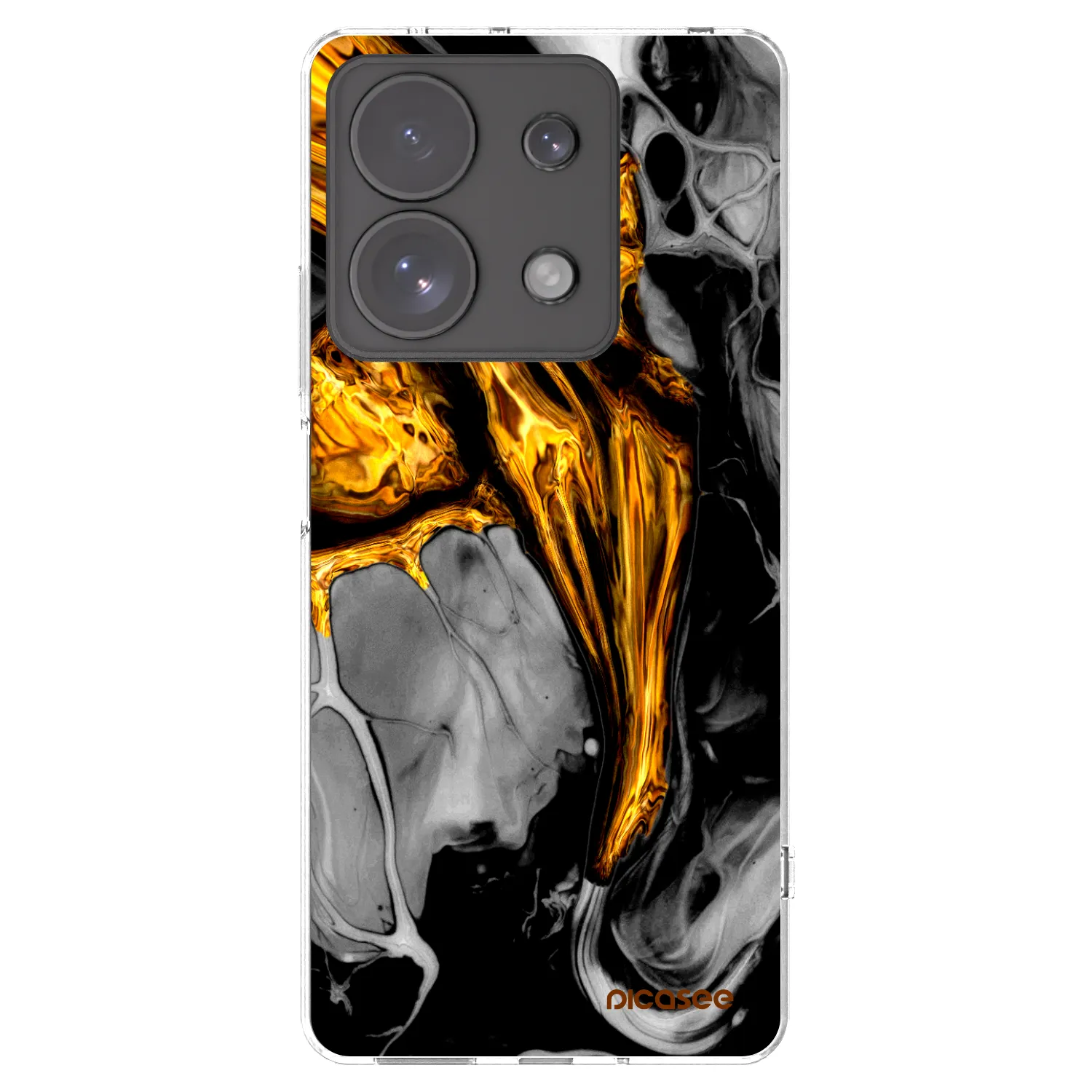 Picasee silikonový průhledný obal pro Xiaomi Redmi Note 13 Pro 4G - Black Gold