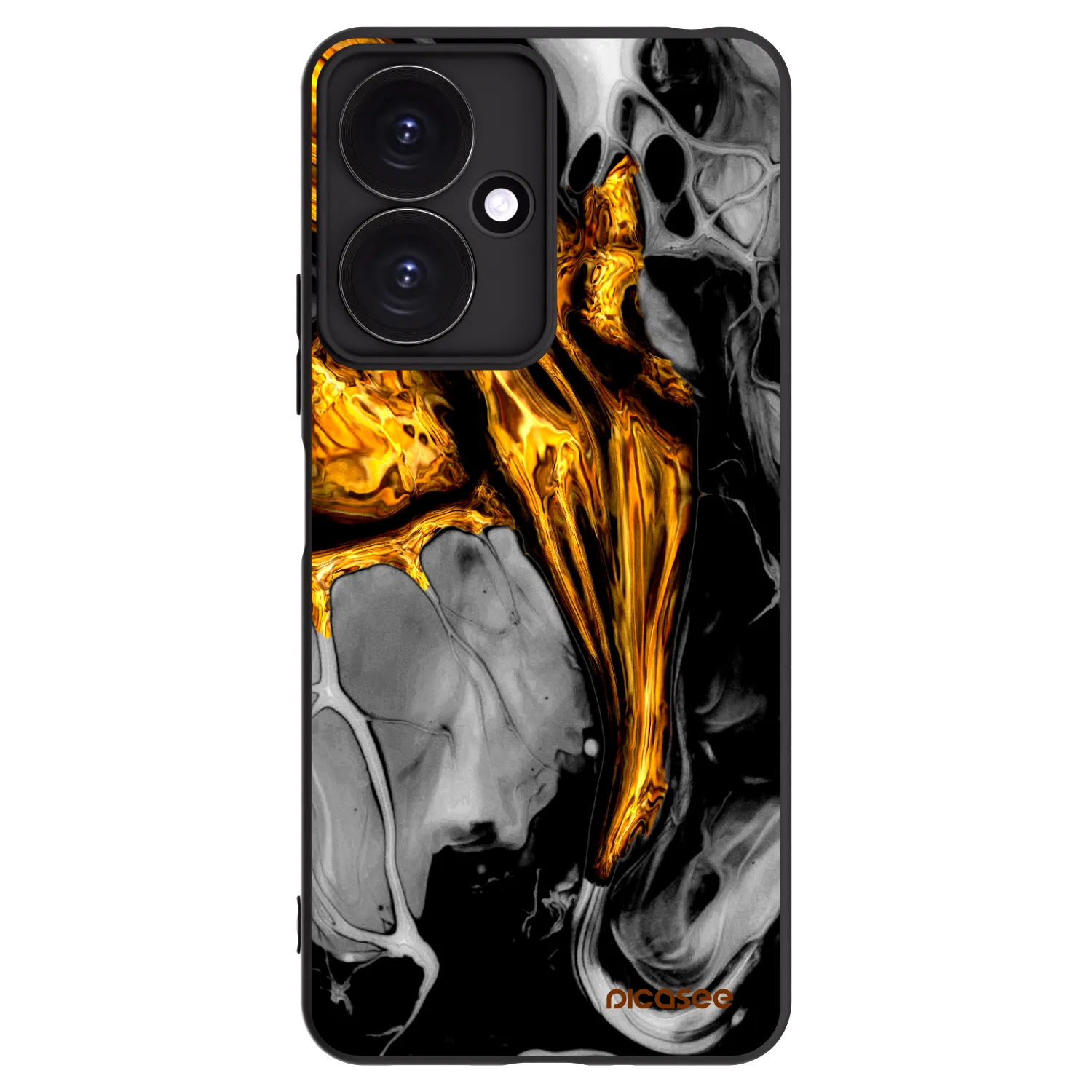 Picasee silikonový černý obal pro Xiaomi Redmi 13C 5G - Black Gold