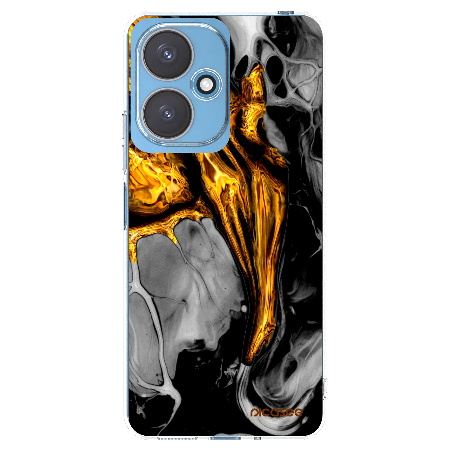 Picasee silikonový průhledný obal pro Xiaomi Redmi 13C 5G - Black Gold